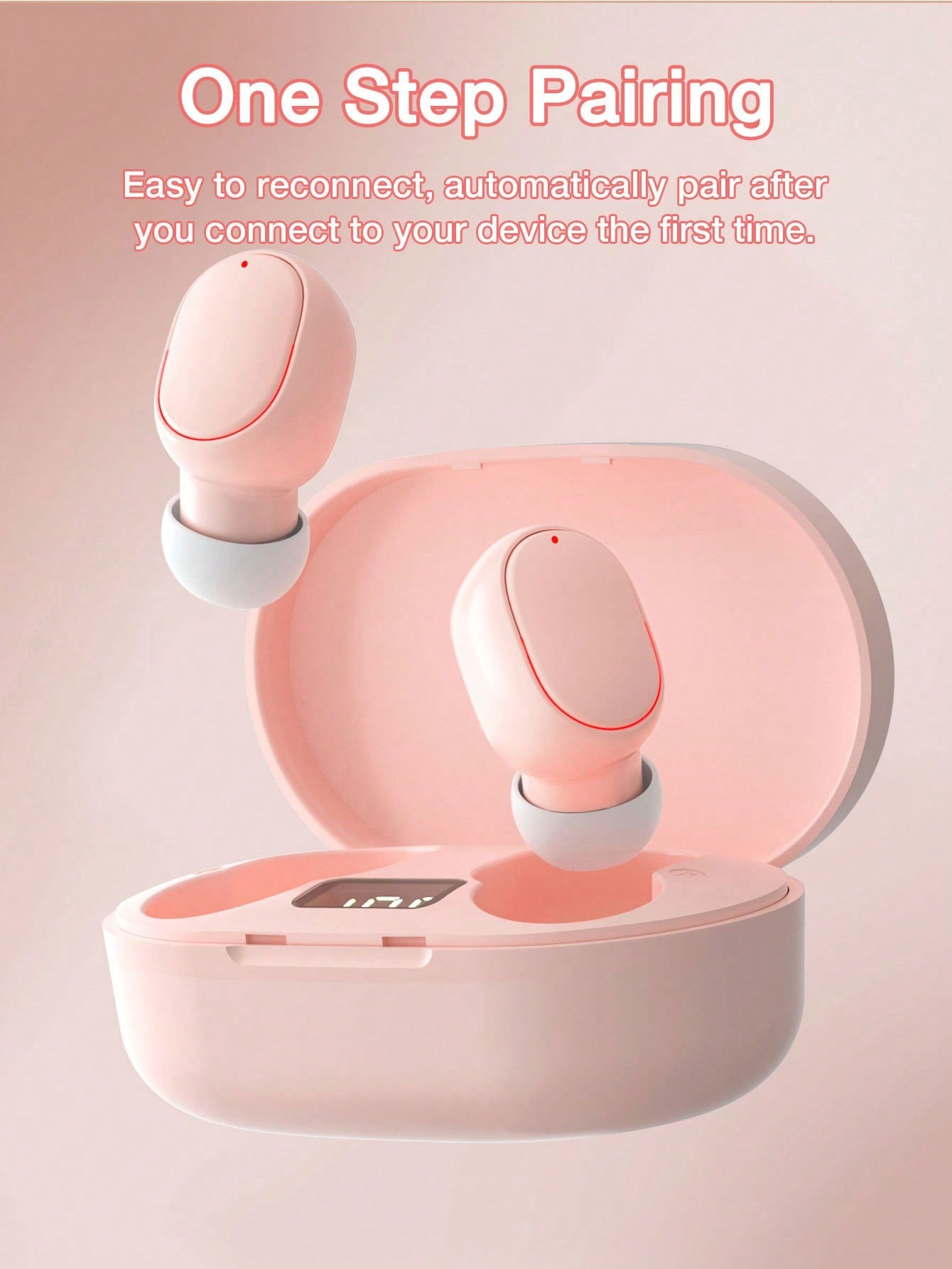 [Standard Version]Mini Wireless Earbuds In Ear Light-Weight Headphones, LED Display, Built-In Microphone, Waterproof, Immersive Premium Sound Long Distance Connection Headset With Charging Case