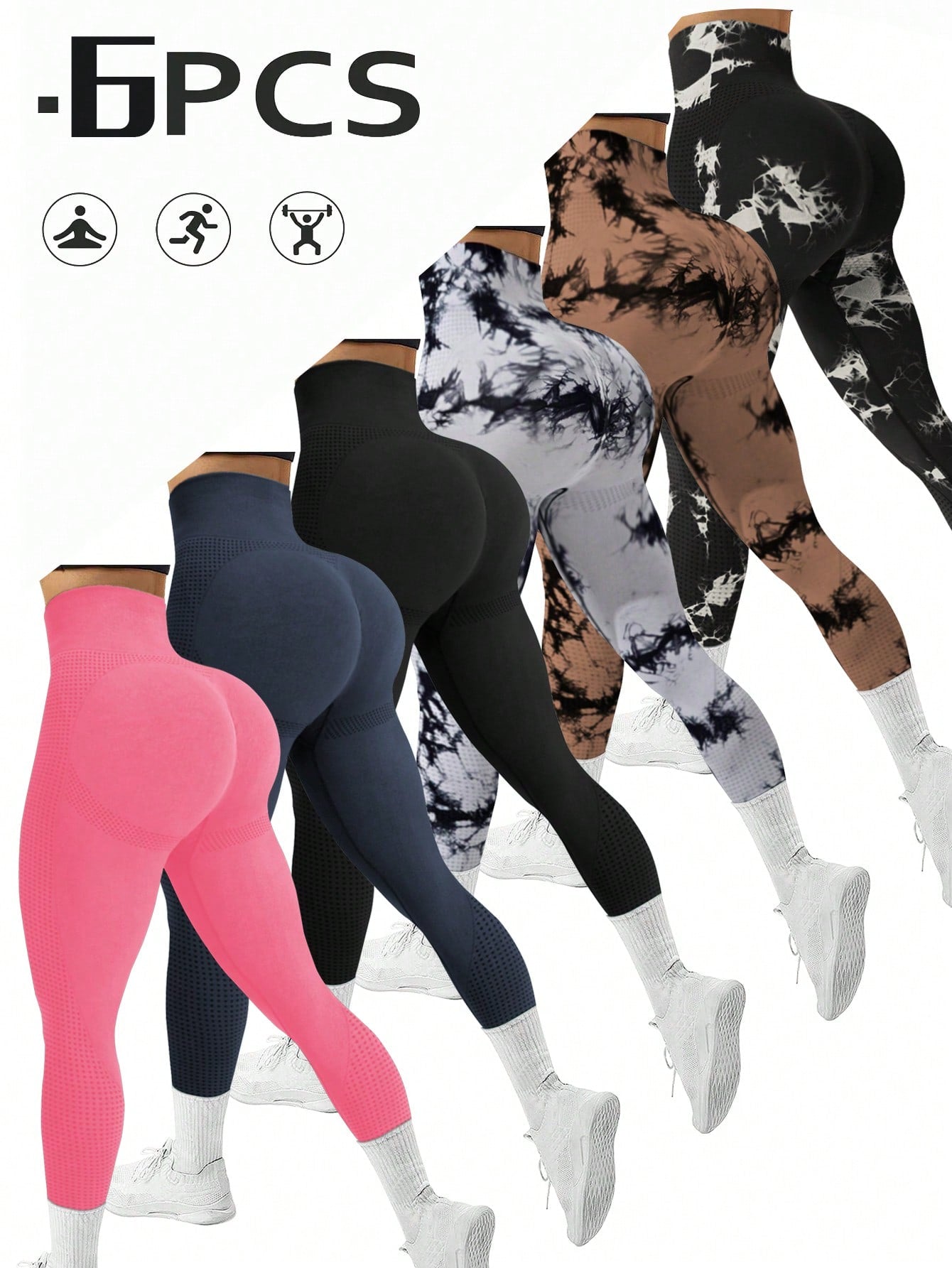 SHEIN Sport Studio 4pcs Seamless High Stretch Sports Leggings