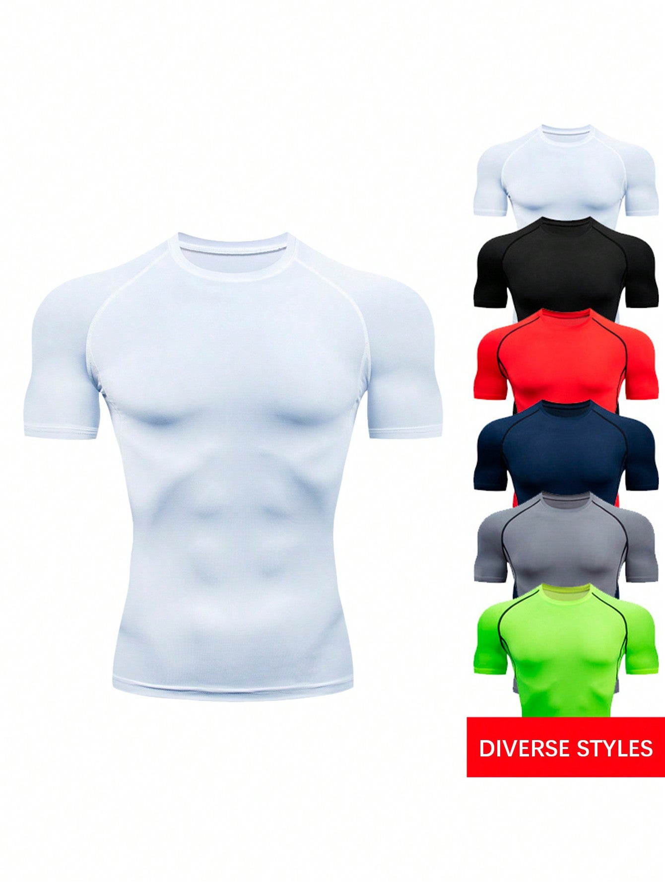 3pcs Boyfriend Style Men's Compression Short Sleeve Shirt For Gym, Running And Workout