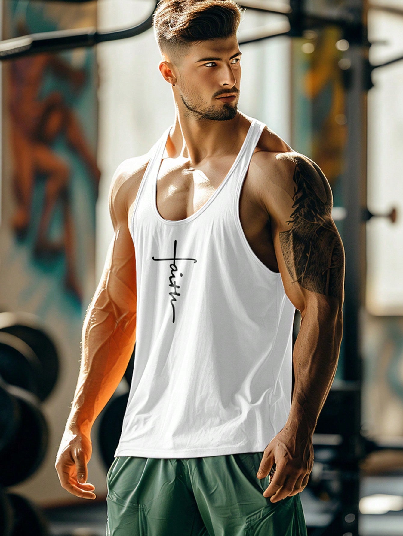 Boyfriend Style Men Quick-Dry Breathable Moisture Wicking, Sports Tank Top Suitable For Sports, Fitness, Leisure, Running