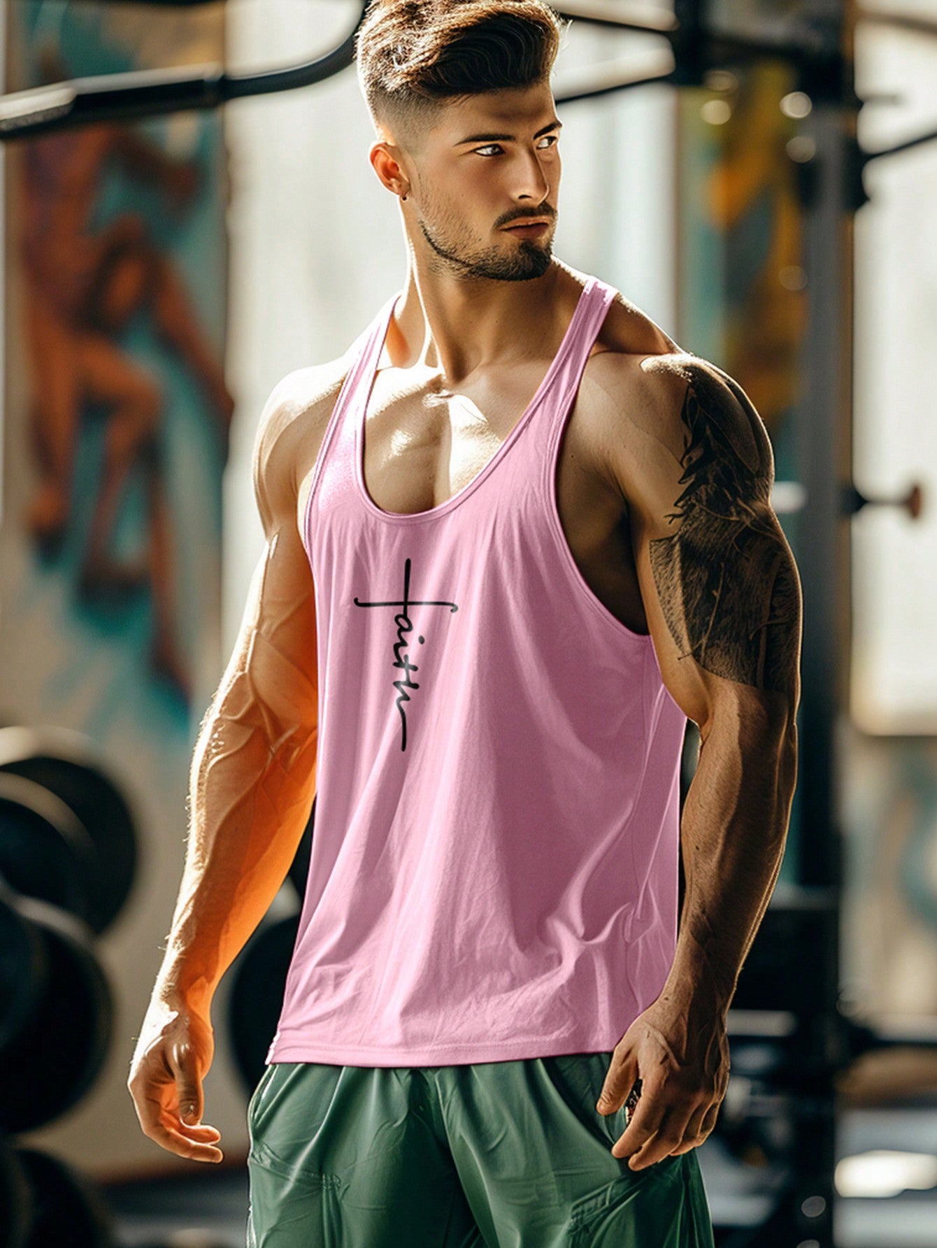 Boyfriend Style Men Quick-Dry Breathable Moisture-Wicking Sports Tank Top, Suitable For Sports, Fitness, Leisure, Running