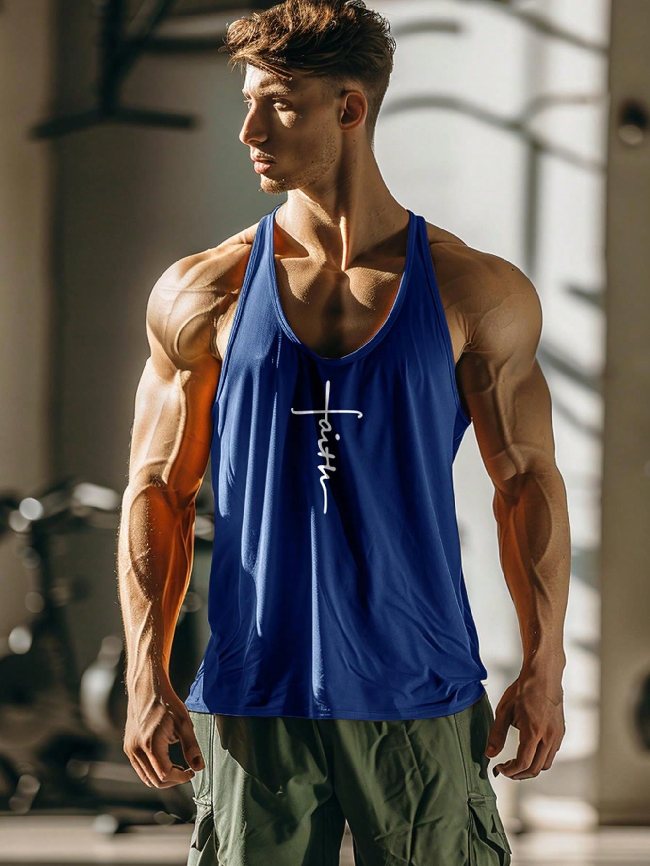 Boyfriend Style Men Quick-Dry Breathable Moisture Wicking, Sports Tank Top Suitable For Sports, Fitness, Leisure, Running