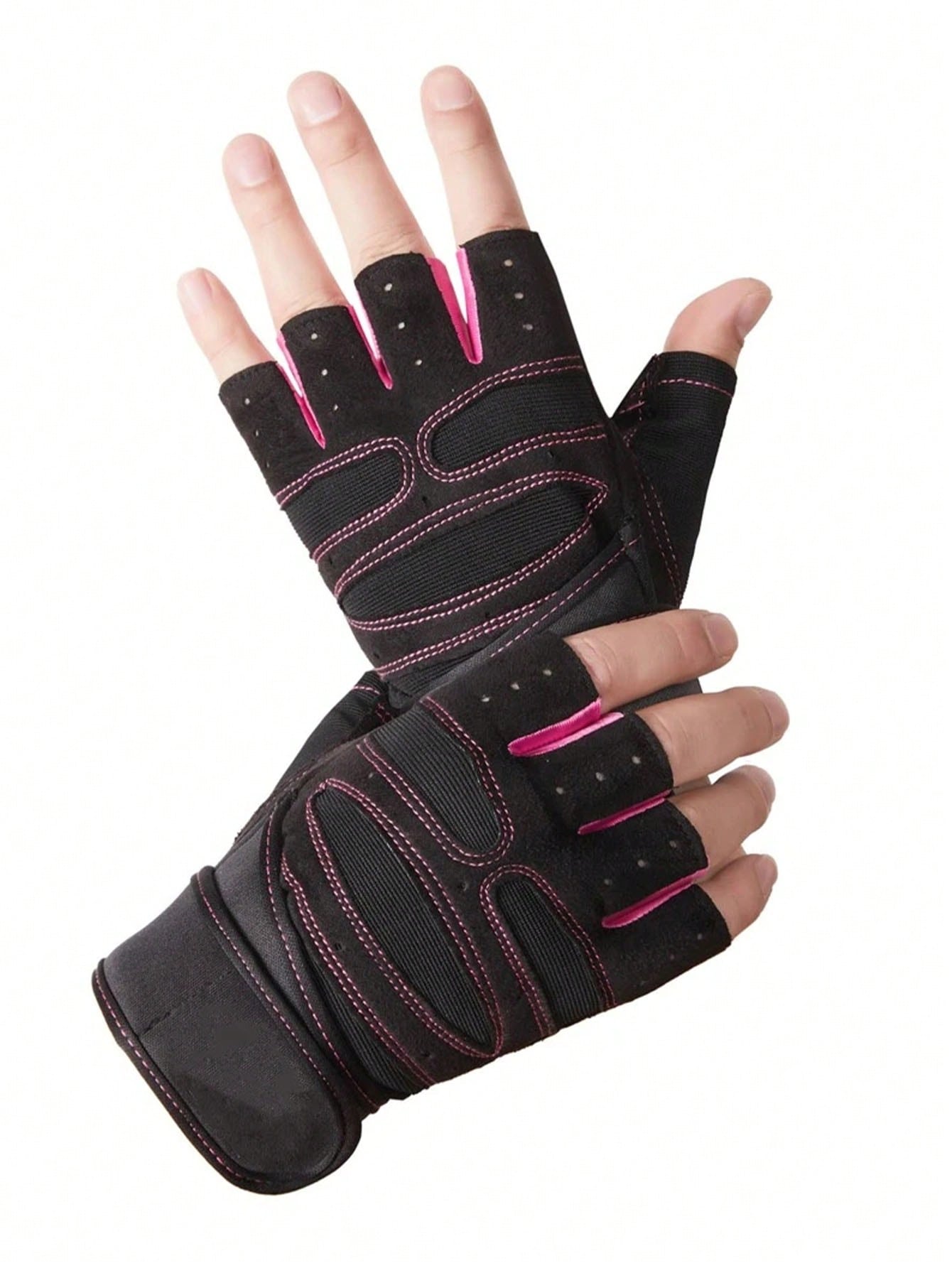 A Pair Of Unisex Sports Gloves, Suitable For Weightlifting, Cycling, Gym, Training, Featuring Breathable And Snug Design.,Black Gloves