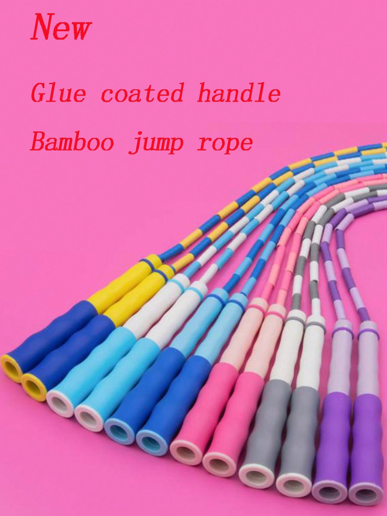 1 Pair Of Bamboo Jump Rope For Students And Beginners, Adjustable Colorful Jump Rope, Fitness Speed Training Jump Rope
