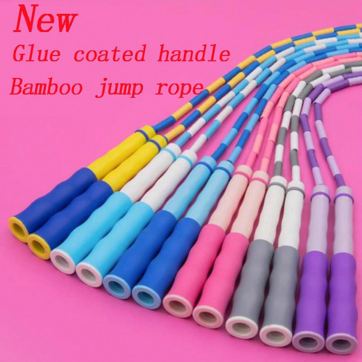 1 Pair Of Bamboo Jump Rope For Students And Beginners, Adjustable Colorful Jump Rope, Fitness Speed Training Jump Rope