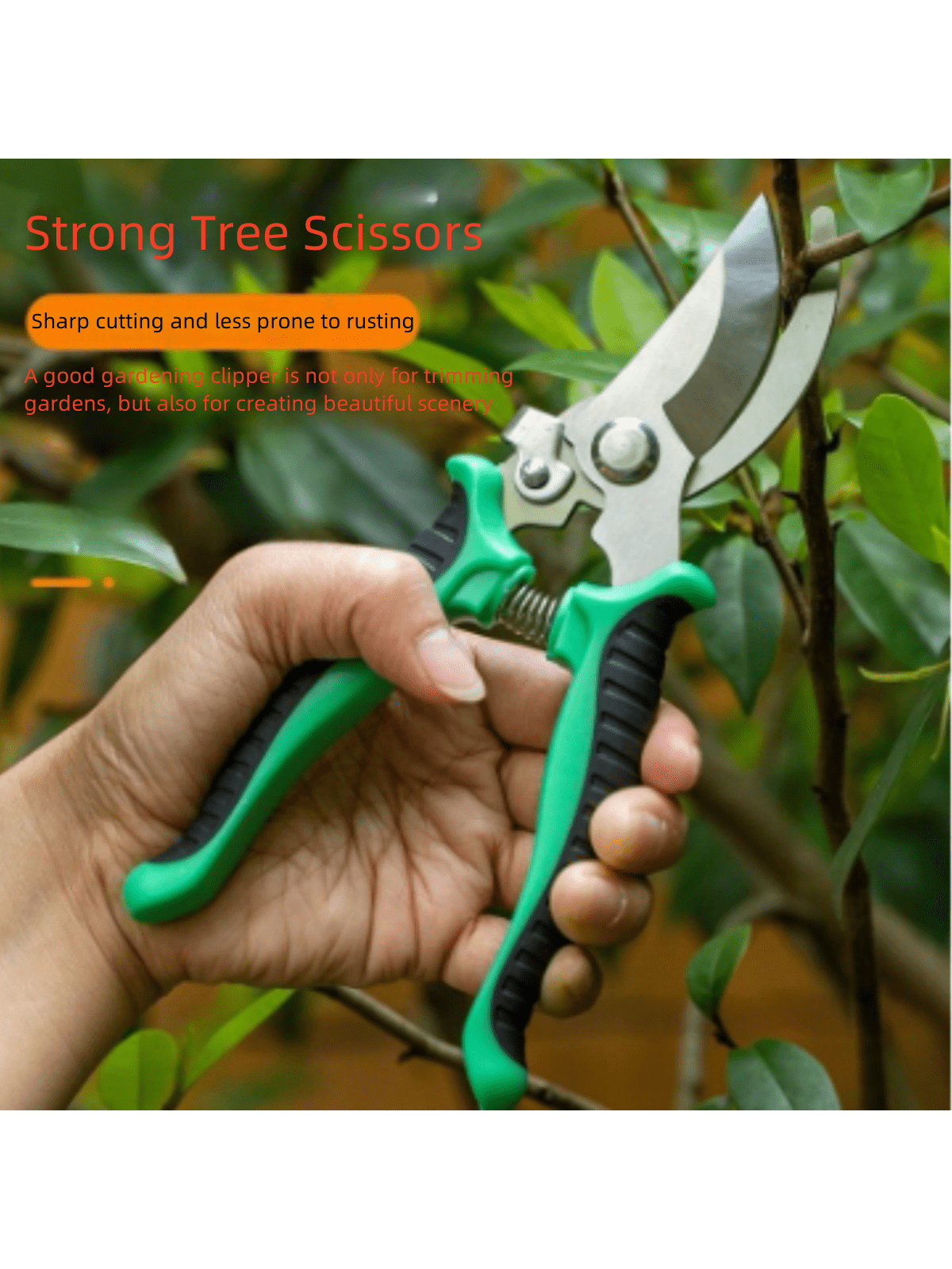 1pc Stainless Steel Tree Branch Pruning Shears, Garden Secateurs, Orchard Floral Cutting Scissors