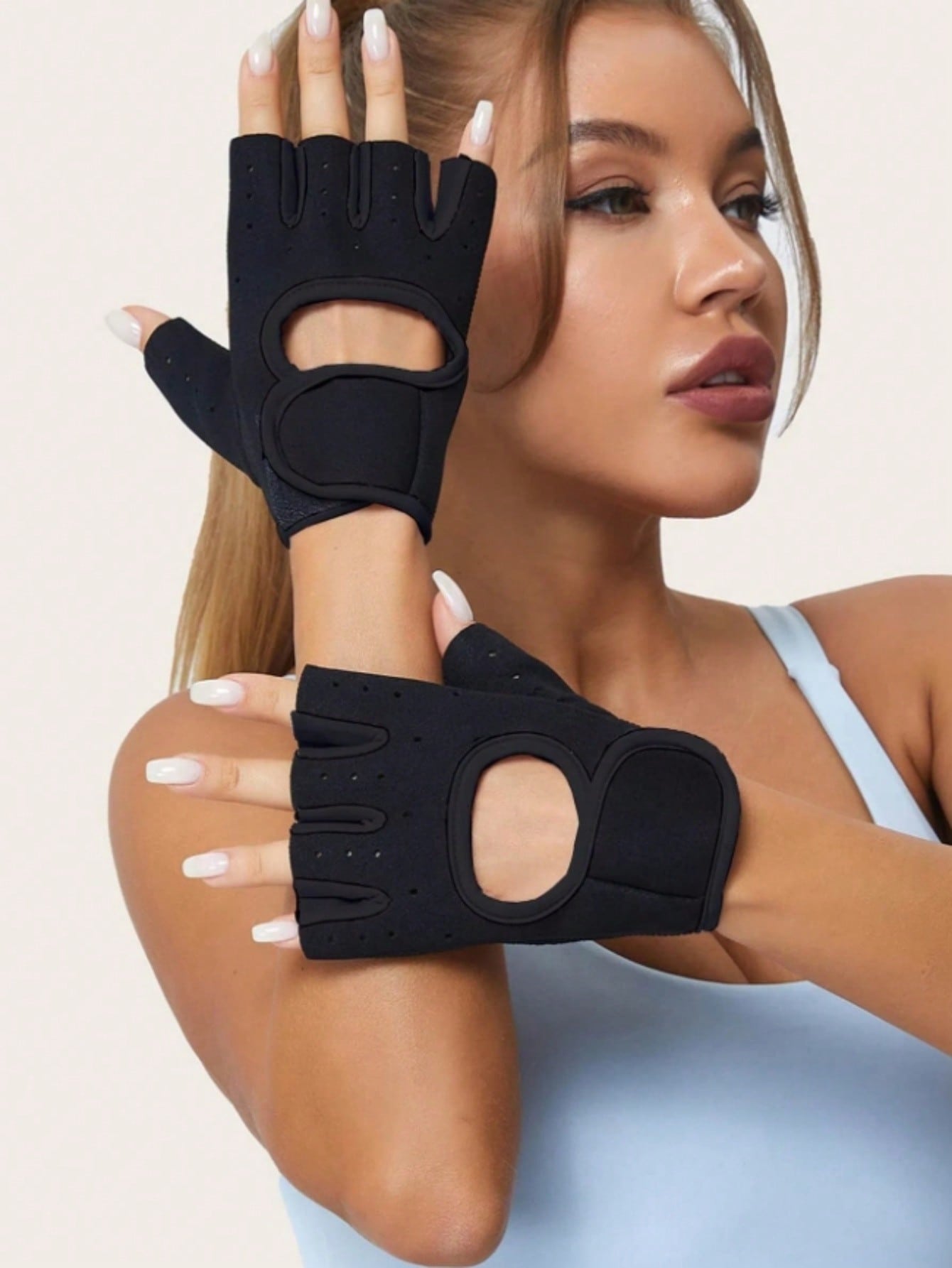 1pair Breathable Fitness Sport Gloves For Men And Women, Suitable For Basketball Dumbbell Weightlifting Training, Pull-Up Bar, Cycling, Half Finger Wrist Guard, Half Finger Anti-Skid Beach Games