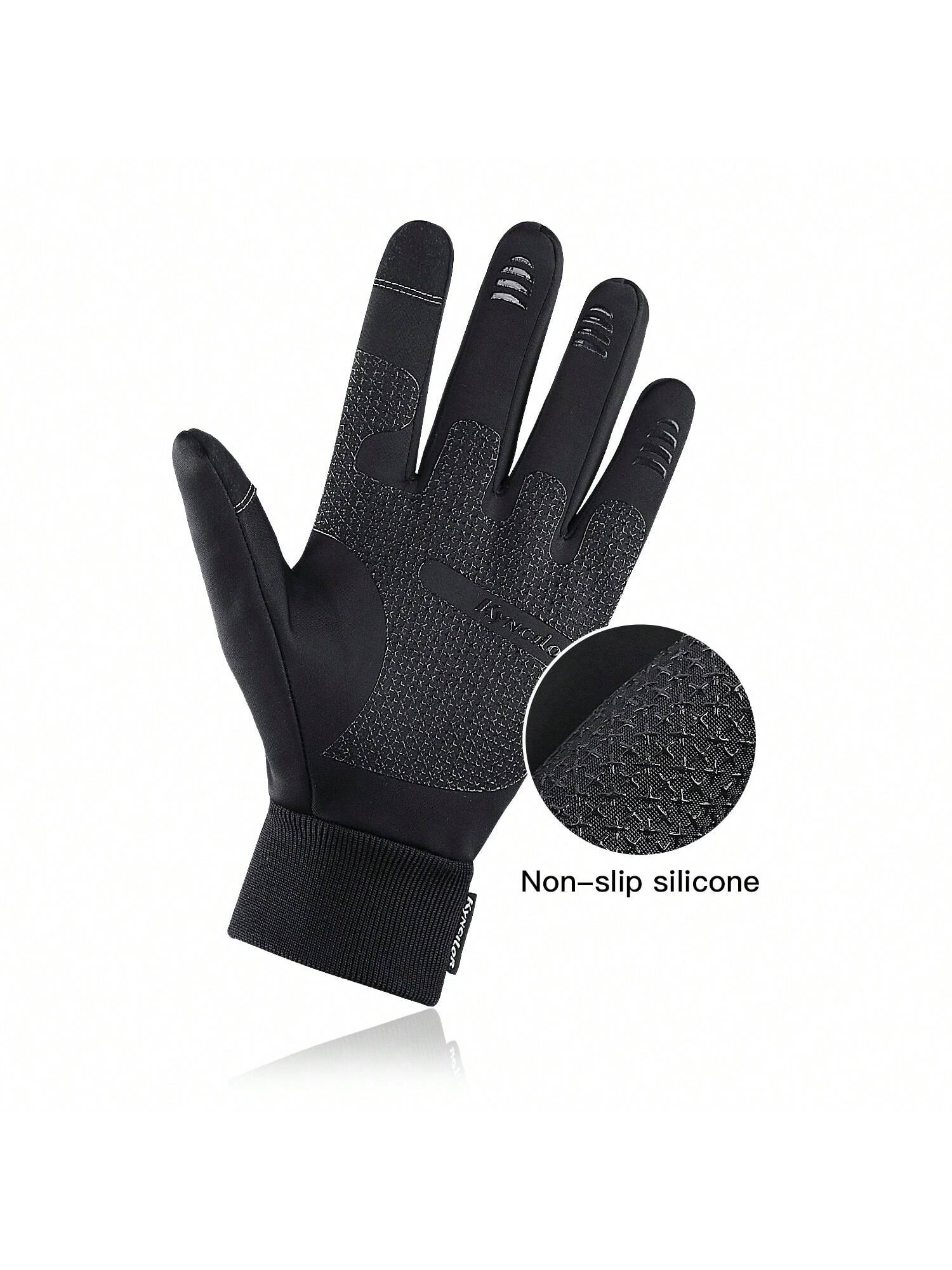 Kyncilor Kyncilor 1 Pair Winter Gloves Men Cycling Bike Women Thermal Fleece Cold Wind Waterproof Touch Screen Bicycle Warm Outdoor Running Skiing Mitten