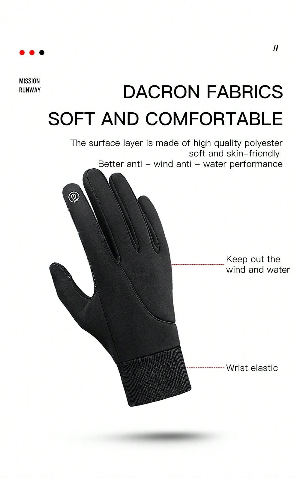 Kyncilor Kyncilor 1 Pair Winter Gloves Men Cycling Bike Women Thermal Fleece Cold Wind Waterproof Touch Screen Bicycle Warm Outdoor Running Skiing Mitten