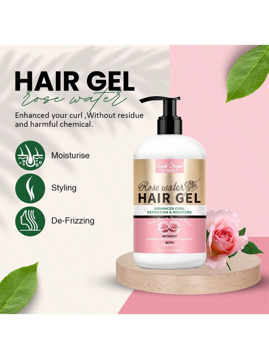 Goiple Curl Defining Cream For Wavy Hair Anti-Frizz Curly Enhancer Smooth Hair Nourishing Conditioner Natural Ingredients Moisturizing Styling Gel Rose Scent