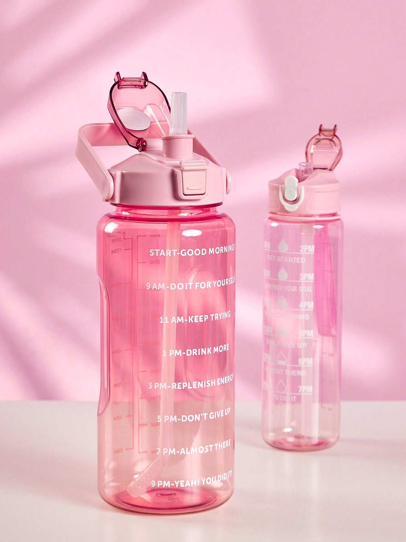 1pc 2000ml Or 750ml Water Bottle With Time Leakproof Fast Water Flow Water Bottles For Fitness Gym Outdoor Office,Back To School (Pink)Marker And Straw Large Capacity Water Jug,Essentials For Summer Trip To The Beach Christmas For Holiday Gift Giving