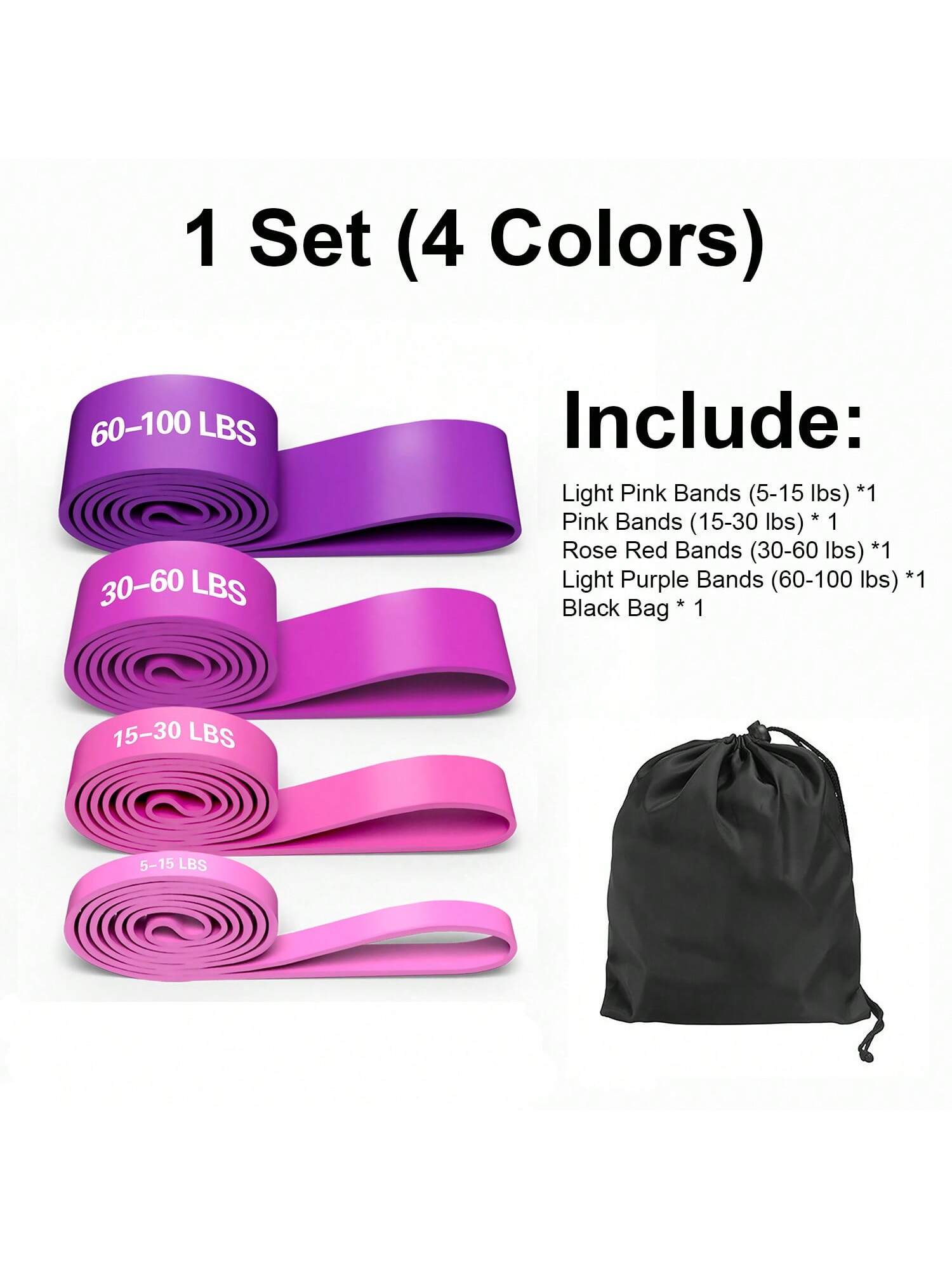 Pink Resistance Band Pull Up Band Fitness Exercise Bands Natural Latex Rubber For Workout Body Stretch Powerlifting Band Fitness Sport Training At Home/The Gym