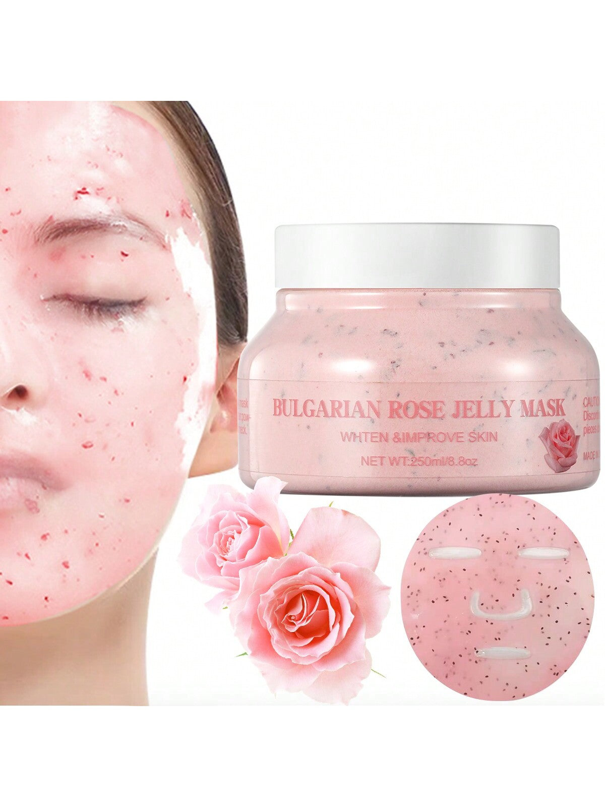 MOOYAM 250ML Jelly Mask Powder For Face,Tea Tree Moisturizing Jelly Mask, Moisturizing, Firming, Deep Cleaning And Smoothing Skin, And Professional Peeling Hydrogen Mask Powder 8.8Oz