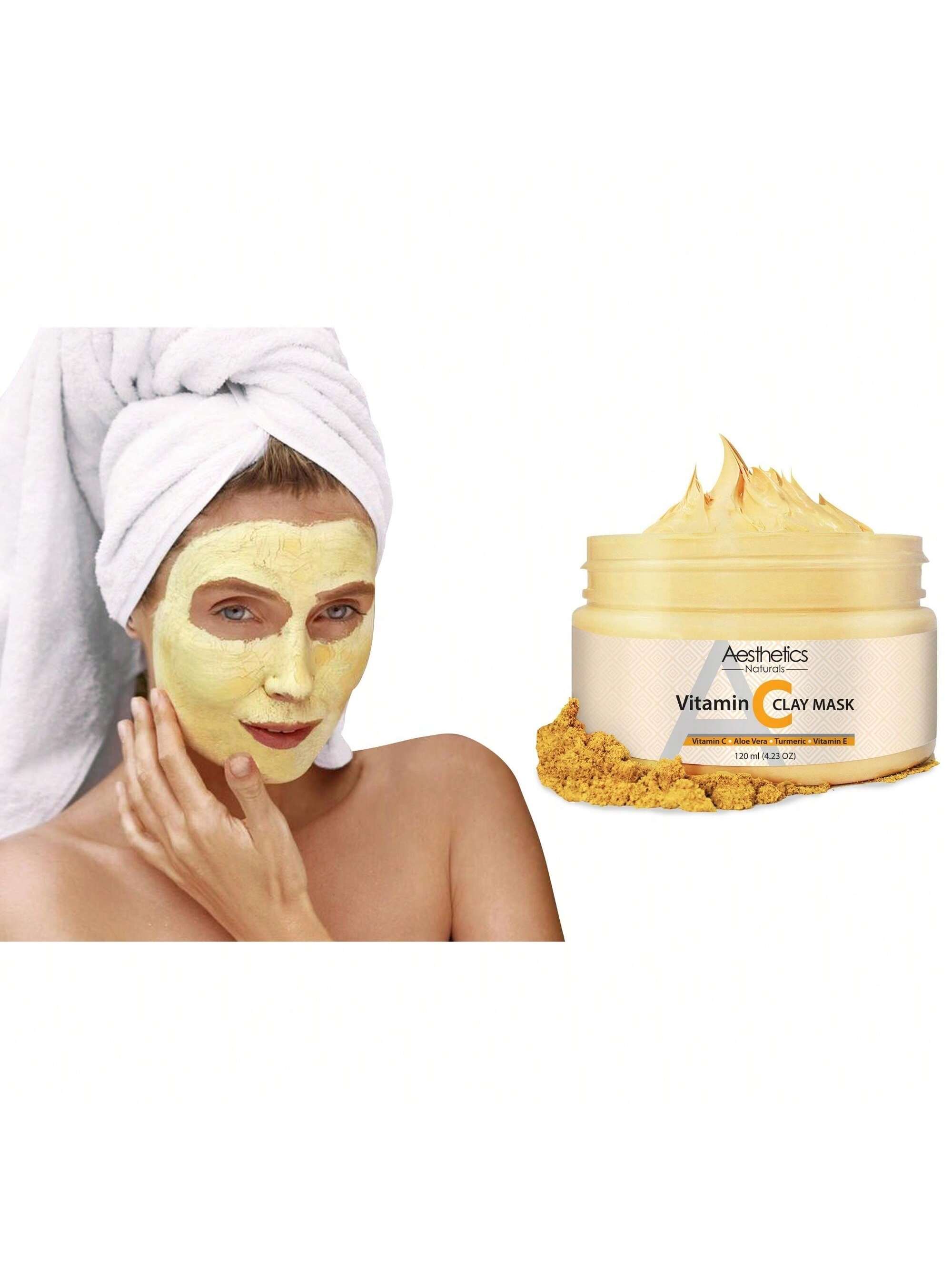 Aesthetics Naturals Turmeric Vitamin C Face Mask Clay Skincare