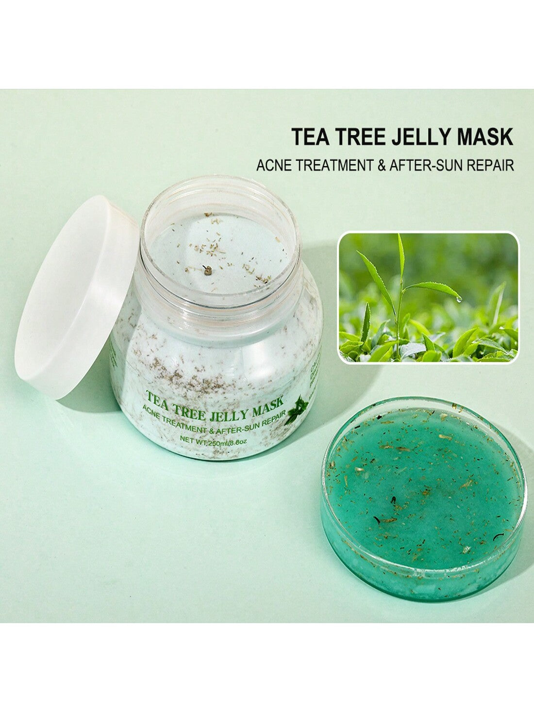 MOOYAM 250ML Jelly Mask Powder For Face,Tea Tree Moisturizing Jelly Mask, Moisturizing, Firming, Deep Cleaning And Smoothing Skin, And Professional Peeling Hydrogen Mask Powder 8.8Oz