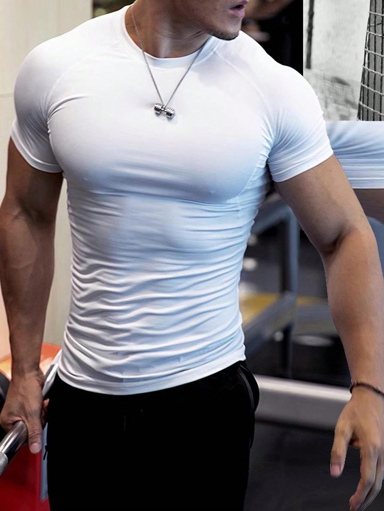 Boyfriend Style Men's Short Sleeve Sports Compression Shirt For Running, Basketball, Football, Cycling, Fitness And Casual Wear Gym Top