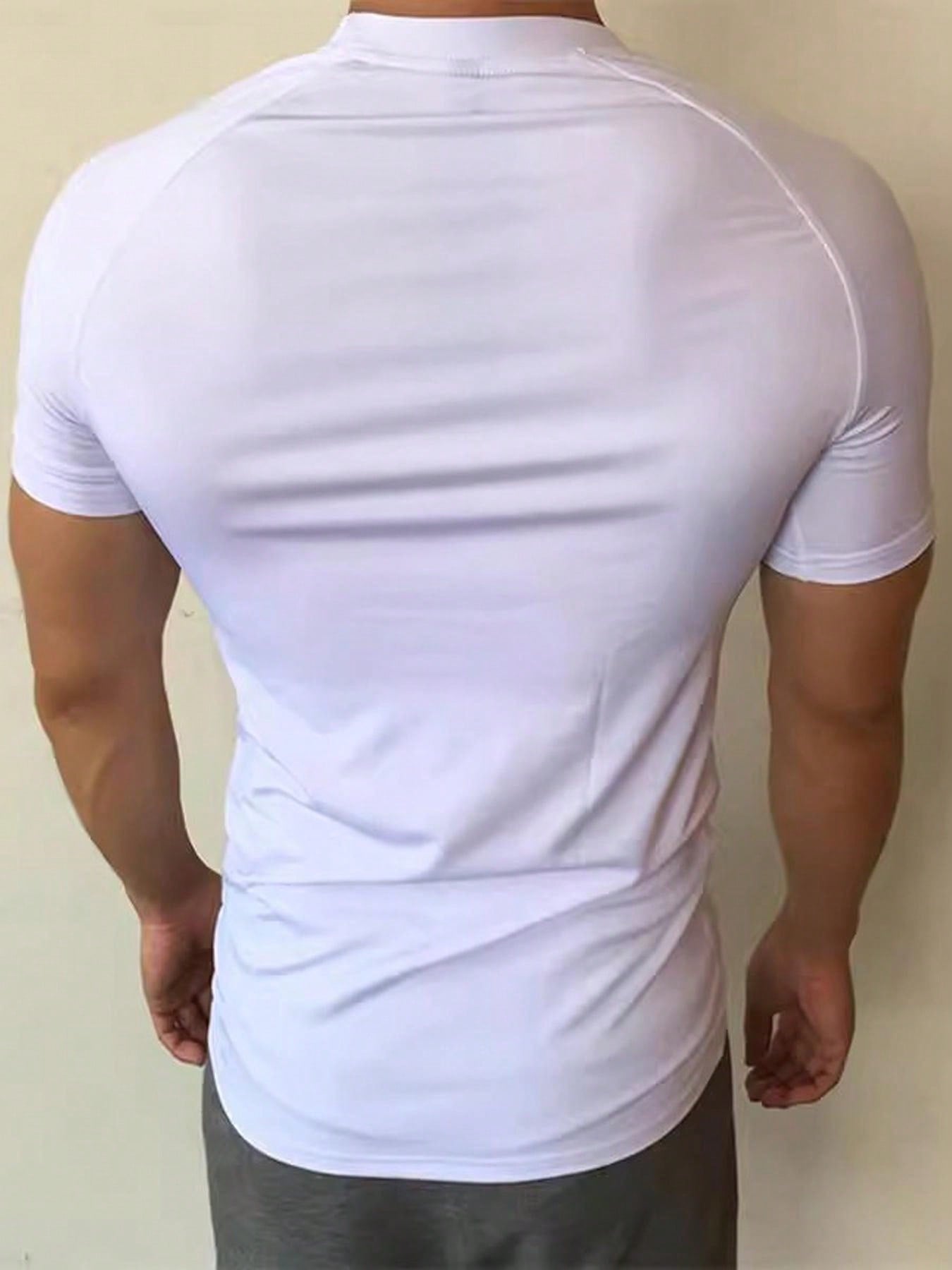 Boyfriend Style Men's Short Sleeve Sports Compression Shirt For Running, Basketball, Football, Cycling, Fitness And Casual Wear Gym Top