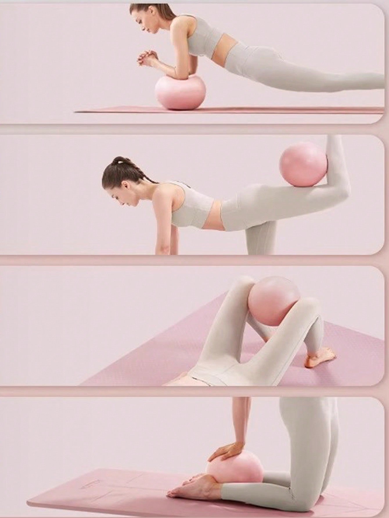 25cm Pink Yoga Ball, Small Size For Exercise