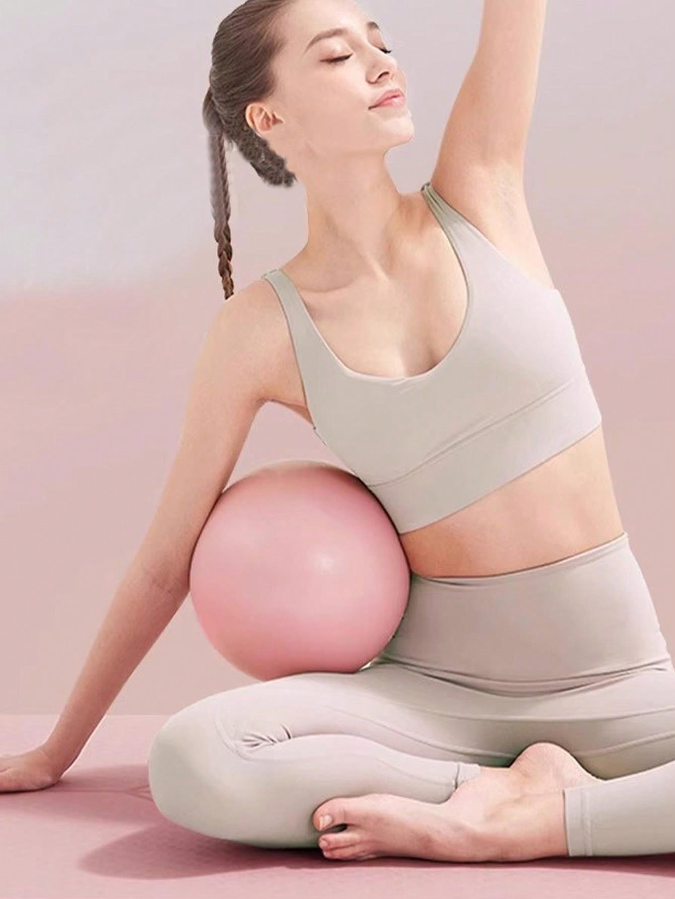 25cm Pink Yoga Ball, Small Size For Exercise