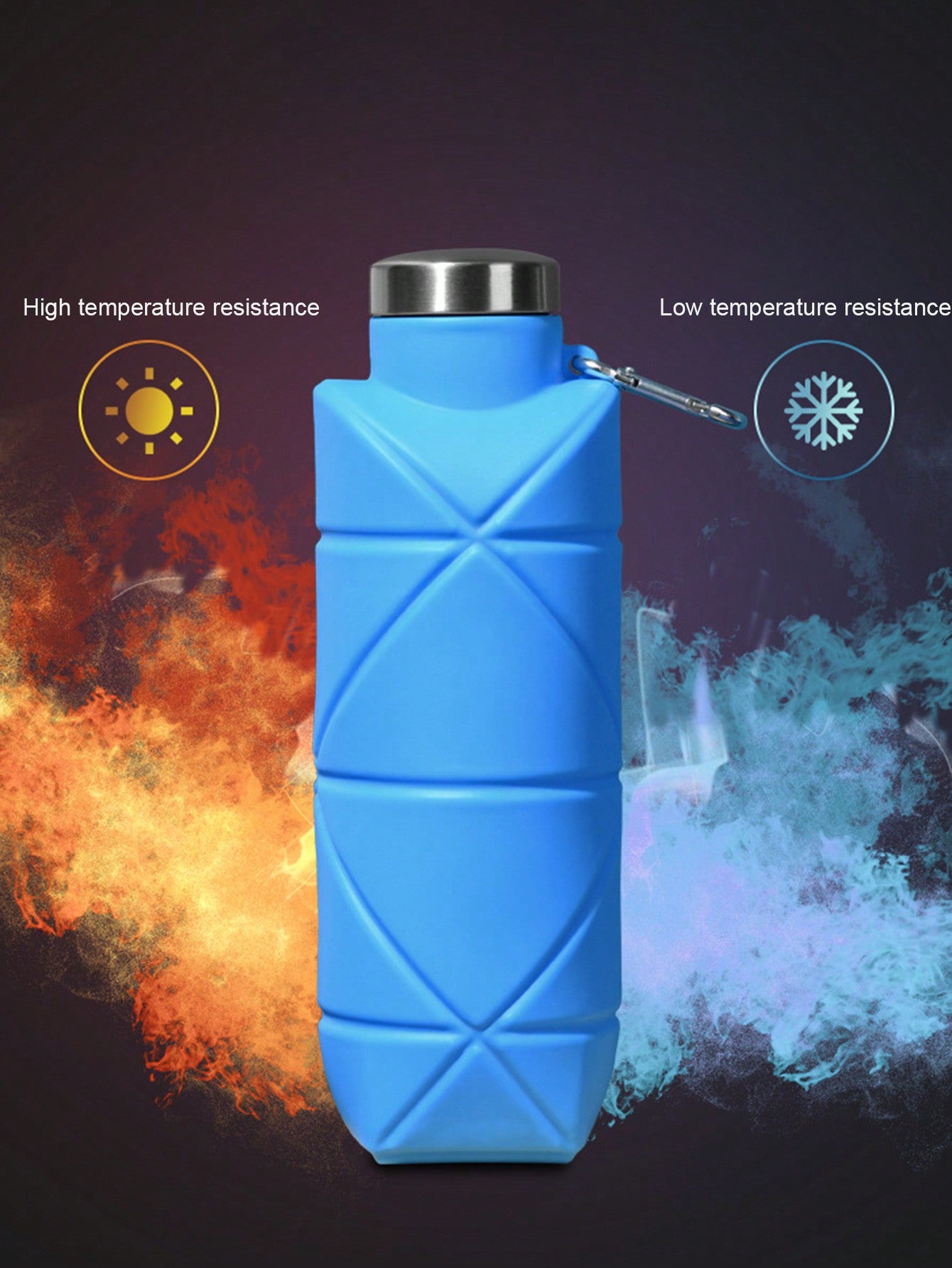 1PCCollapsible Water Bottle, Silicone Foldable Water Bottles For Travel, Easy-To-Carry Design And Compact Size, Suitable For Travel, Mountain Climbing, Outdoor Sports And Other Daily Birthday Use