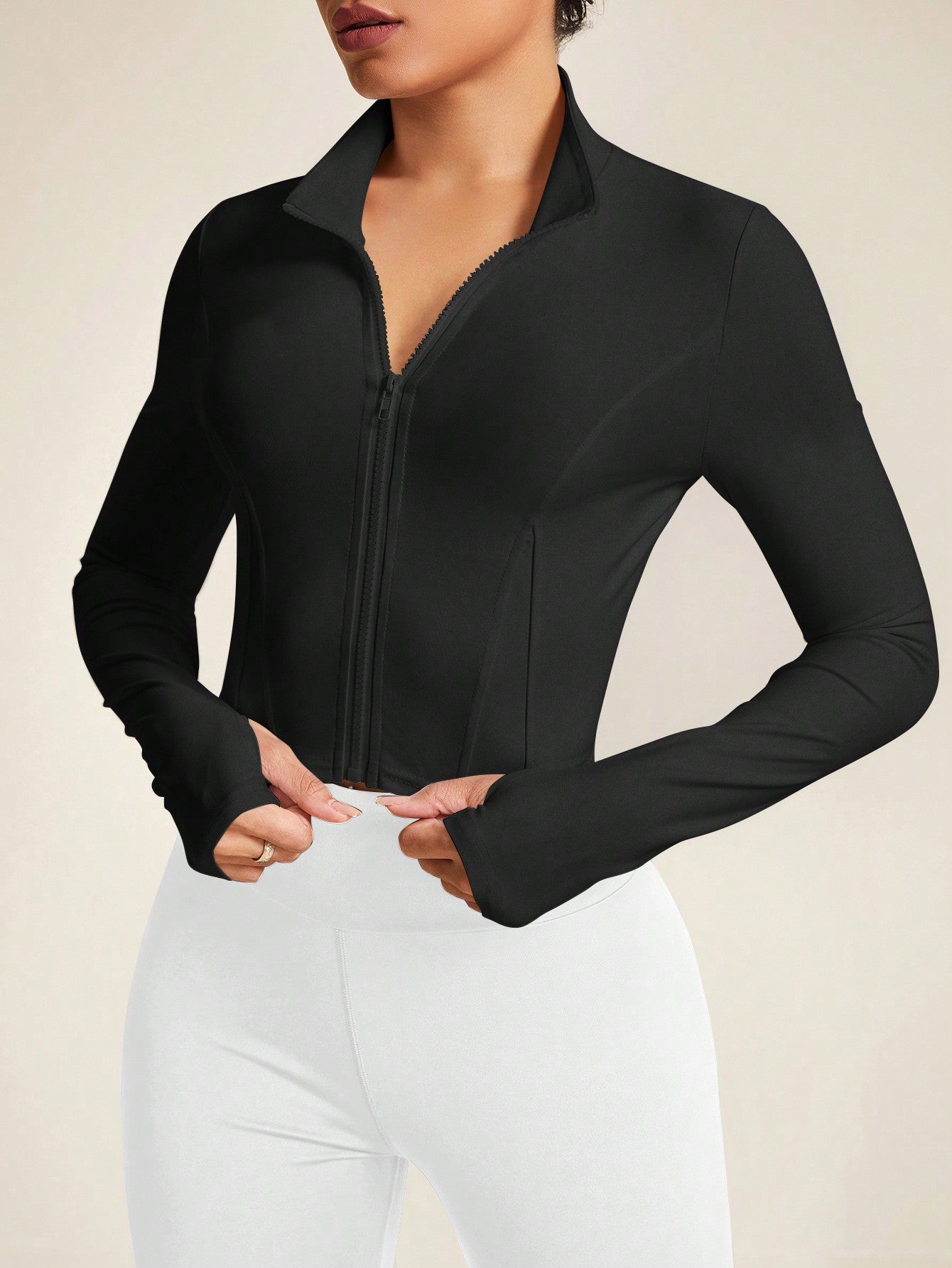 Sport Studio Women's Slim Fit Zipper Front Casual Sports Jacket