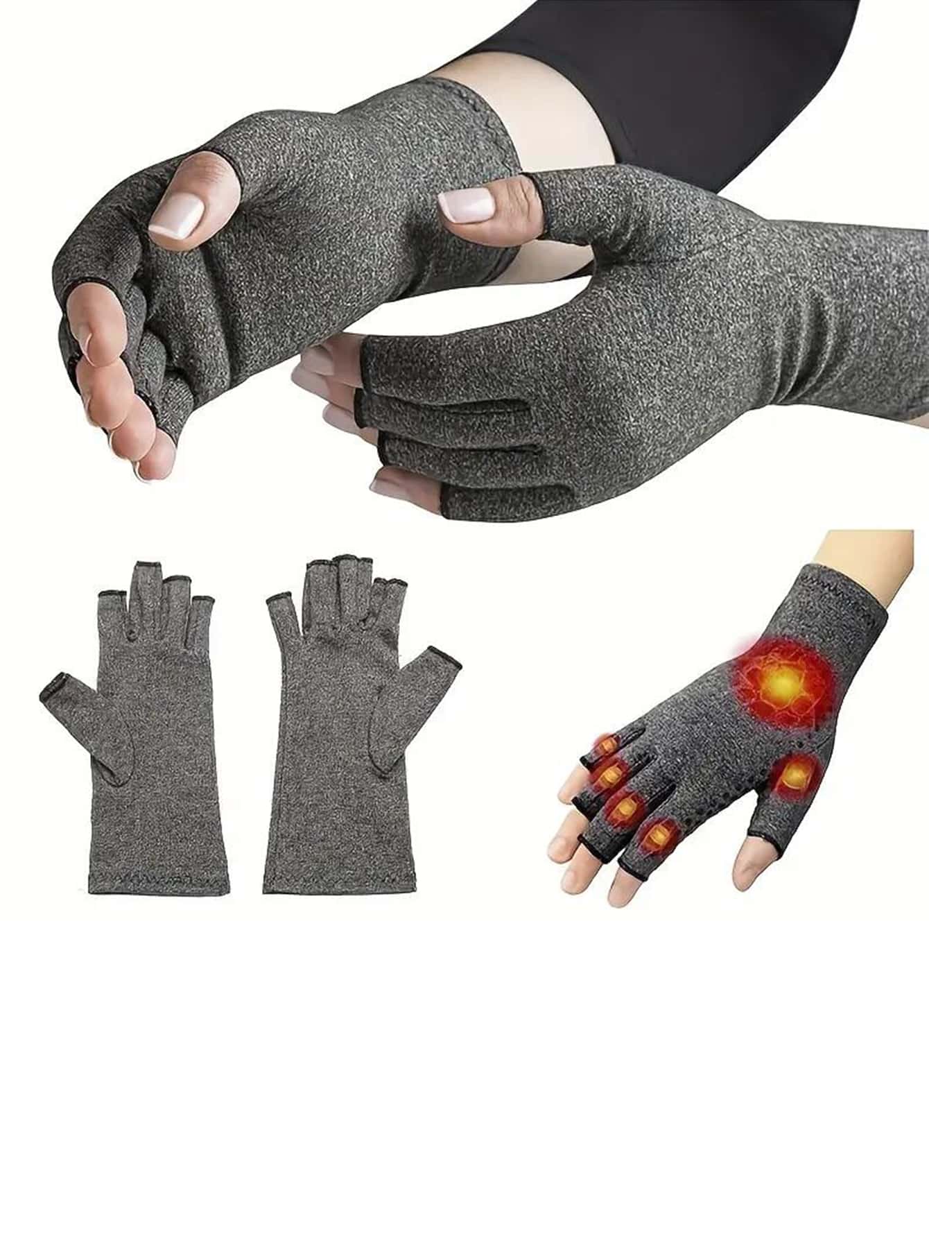 1 Pair Unisex High-Grade Compression Gloves, Suitable For Daily Use, Typing, Working, Fitness And Exercise - Sports Half Finger Gloves With Thumb - Open Finger Fitted Glove