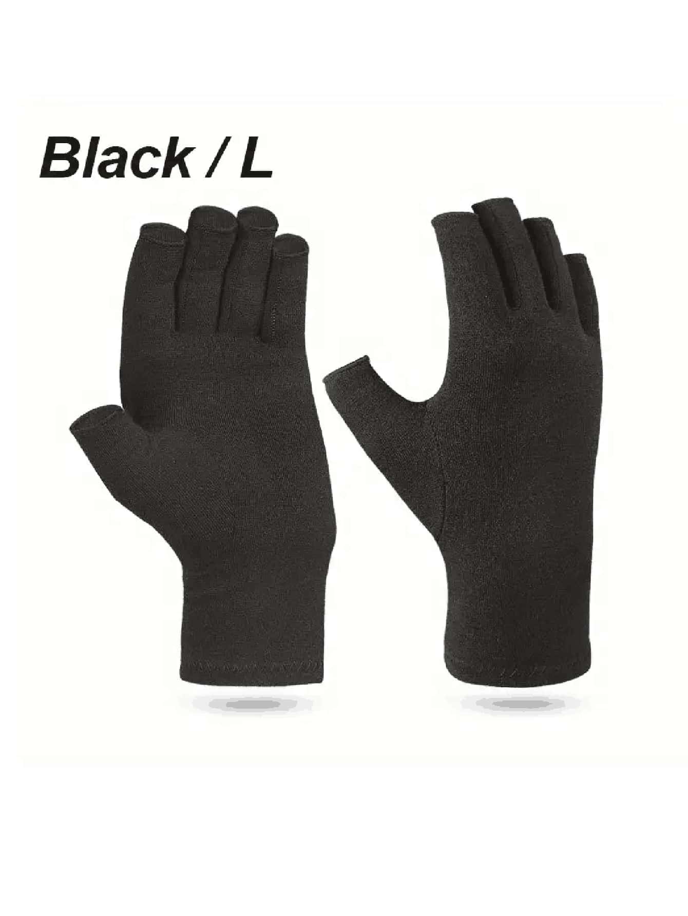 1 Pair Unisex High-Grade Compression Gloves, Suitable For Daily Use, Typing, Working, Fitness And Exercise - Sports Half Finger Gloves With Thumb - Open Finger Fitted Glove