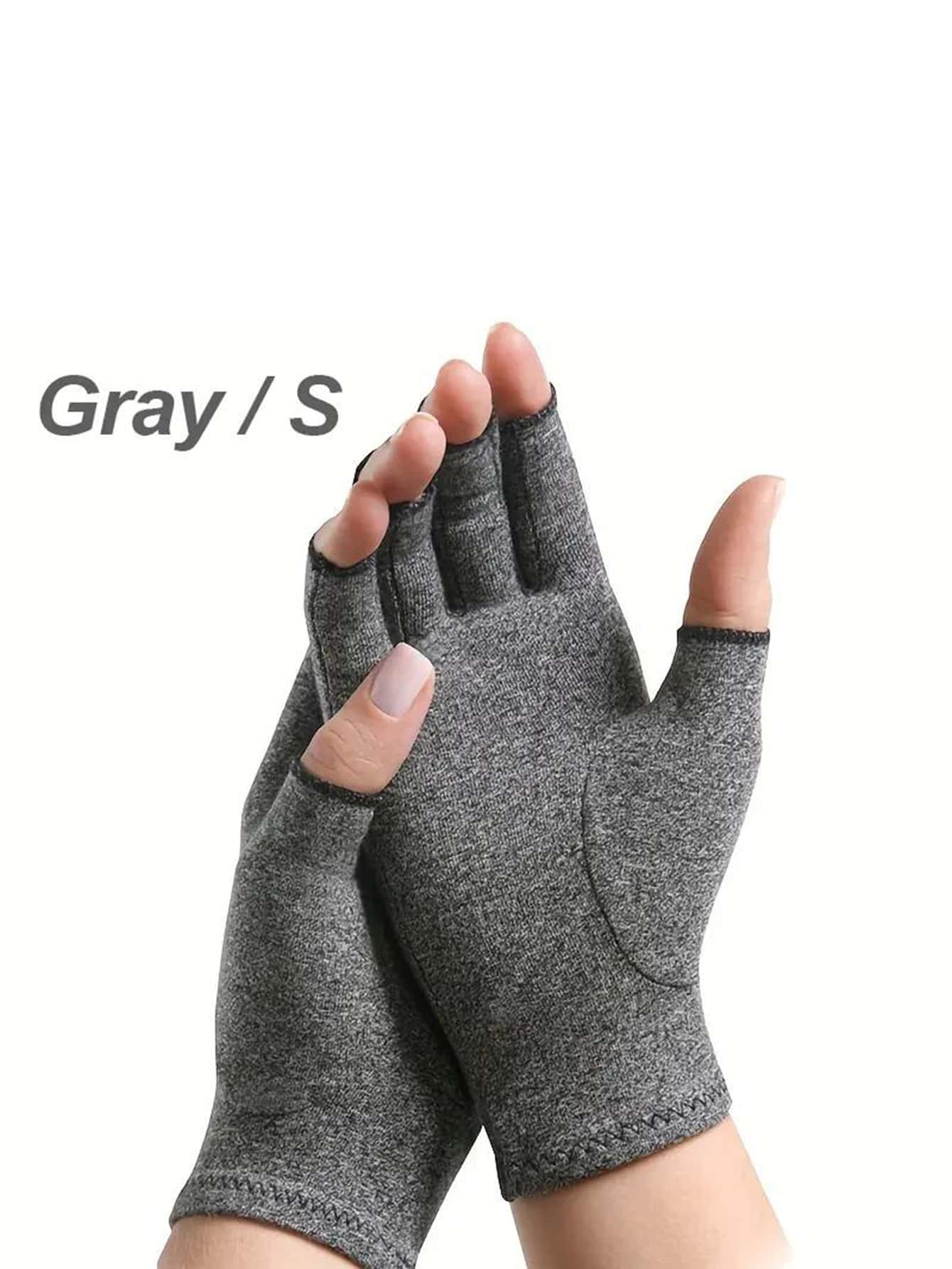 1 Pair Unisex High-Grade Compression Gloves, Suitable For Daily Use, Typing, Working, Fitness And Exercise - Sports Half Finger Gloves With Thumb - Open Finger Fitted Glove