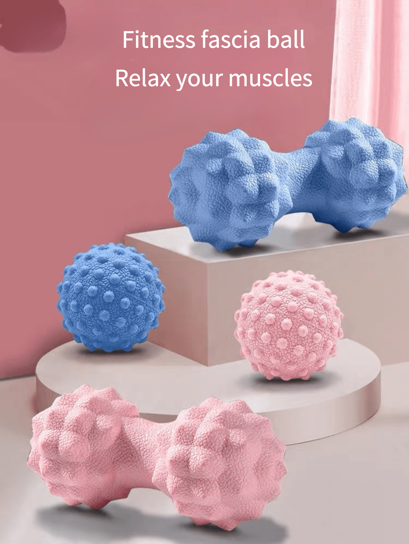 1pc Peanut Shaped Massage Ball, Fascia Ball, Muscle Relaxation Ball, Acupressure Spiky Ball, Yoga Fitness Ball, Handheld Foot Roller