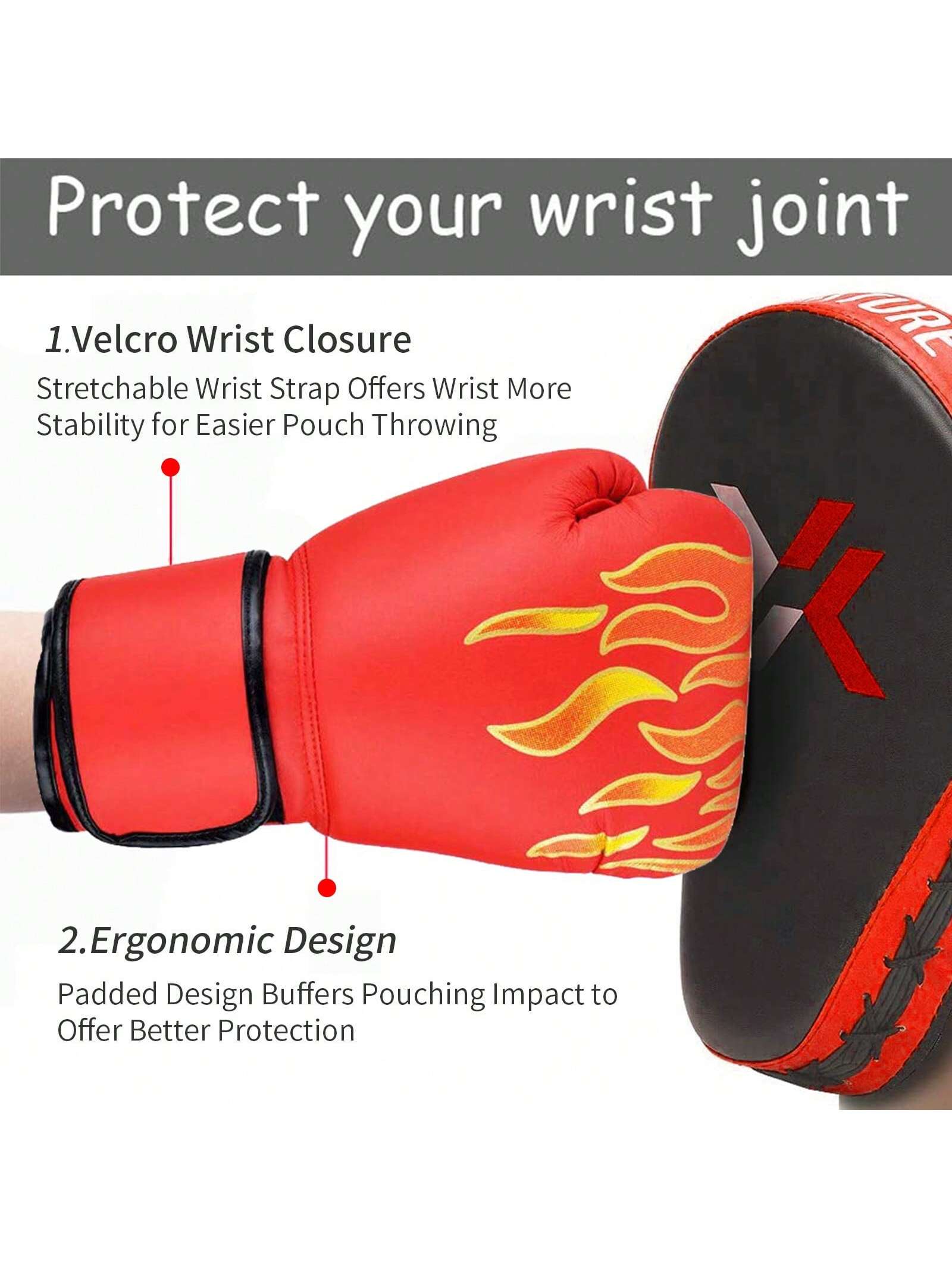 Kids Boxing Gloves Kickboxing Mitts Punching Gloves Muay Thai Boxing Gloves Ventilated Palm Kickboxing Gloves For Girls Boys Age 3-9 Years Training Sparring Kickboxing Fighting