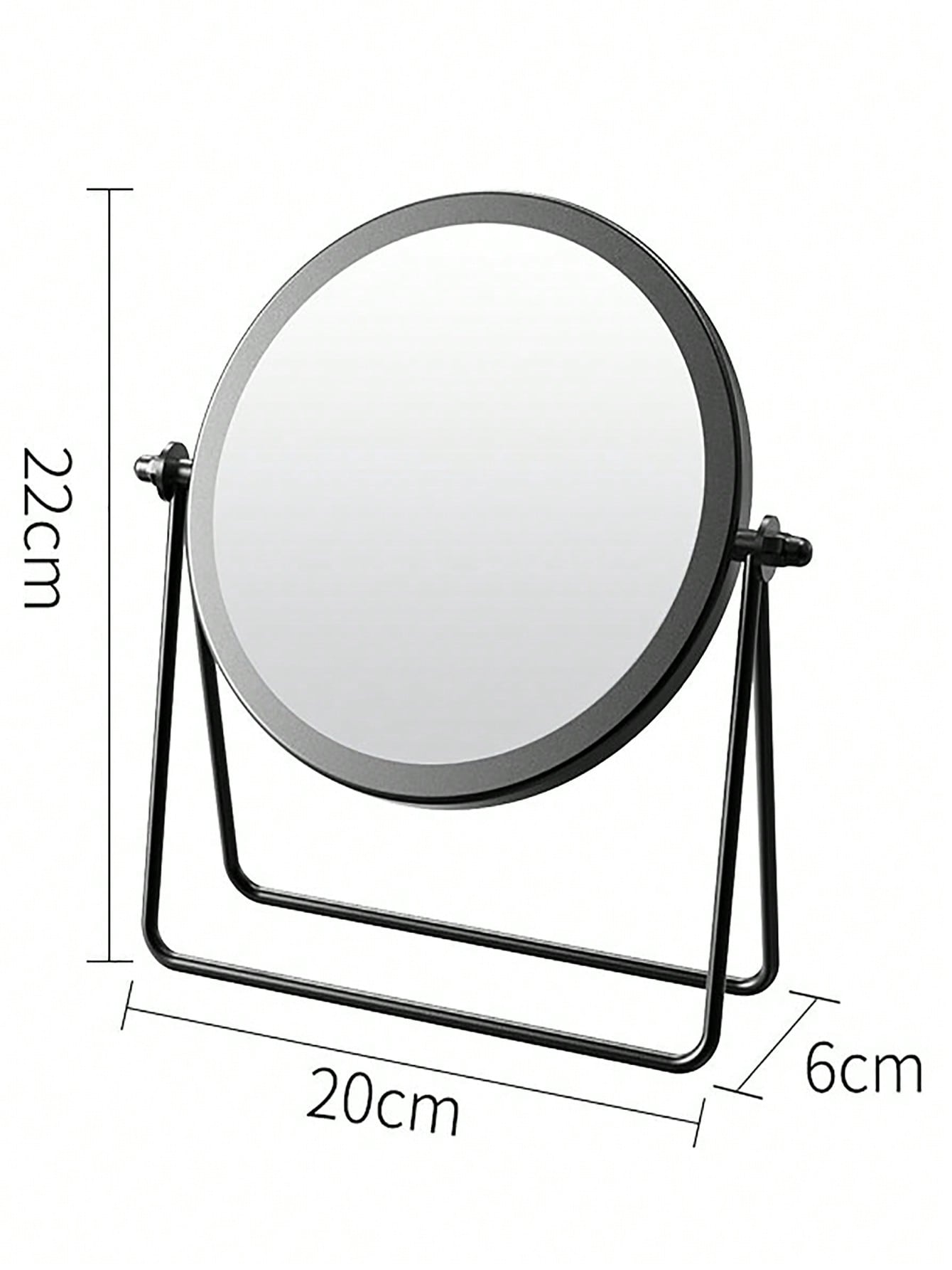 1pc Black Rotatable Single-Sided Tabletop Makeup Mirror With Stand, Suitable For Both Men And Women