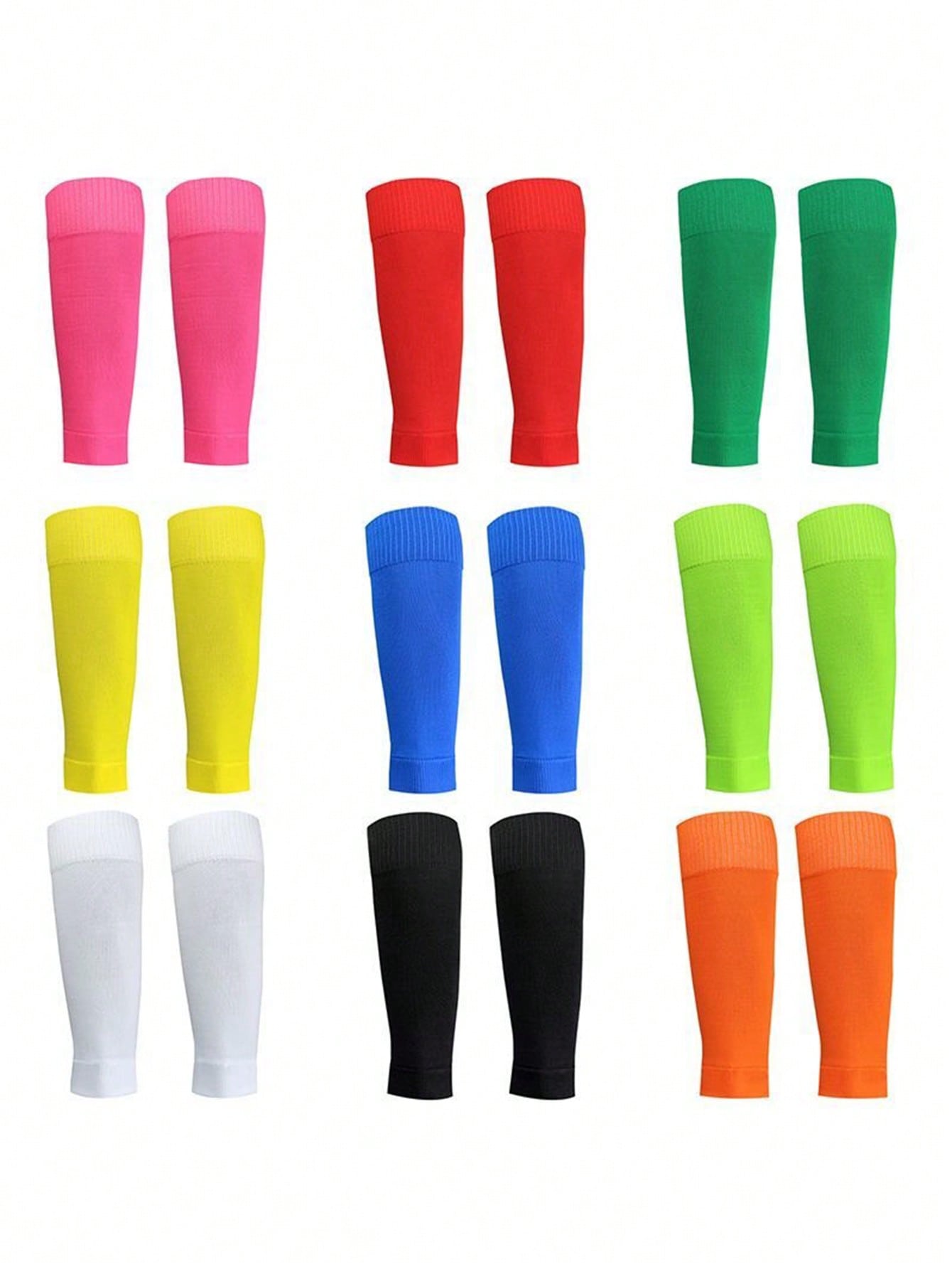 1 Pair Leg Compression Sleeve, Unisex Soccer Leg Sleeve Without Feet, Elastic Shin Protection, Striped Knit Moisture Wicking Calf Sleeves For Runners, Cyclists