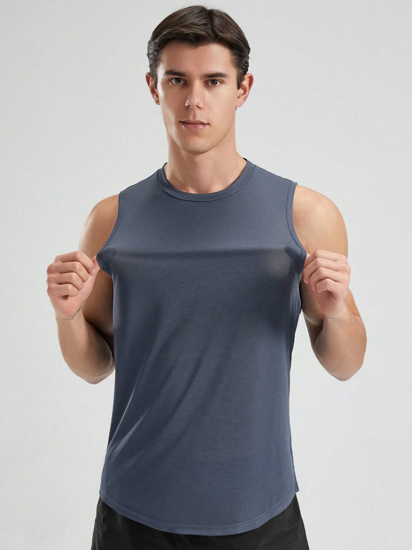 Men's Lightweight Breathable Sleeveless Tank Top, Suitable For Fitness, Running, And Casual Wear