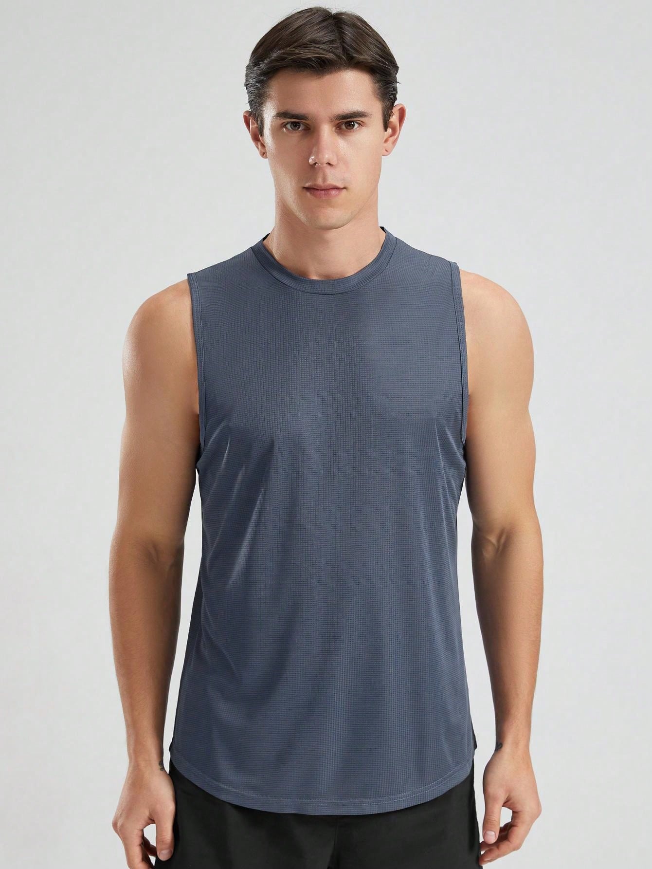 Men's Lightweight Breathable Sleeveless Tank Top, Suitable For Fitness, Running, And Casual Wear