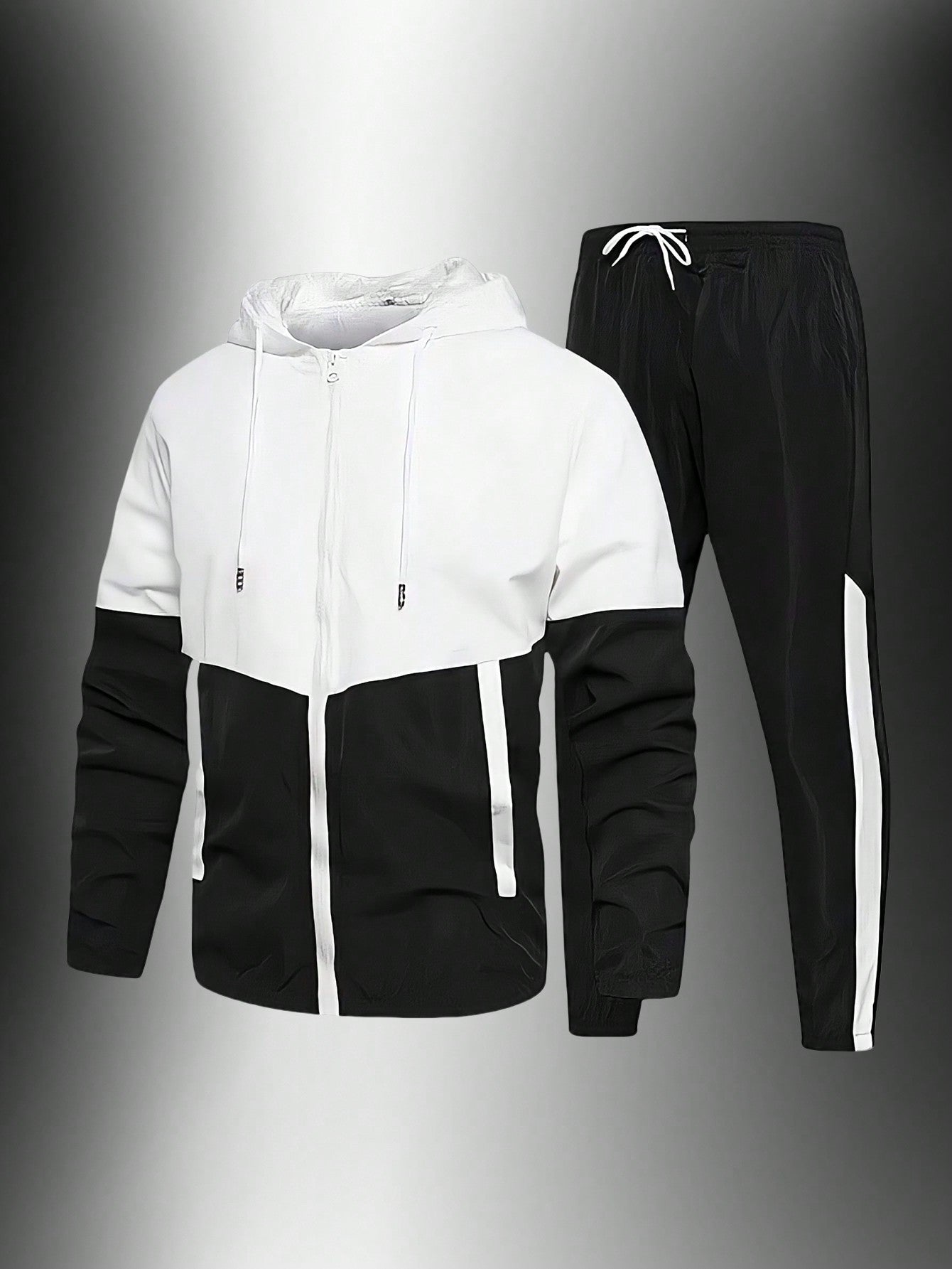 1 Set Of Boyfriend Style Men's Breathable Color-Block Running Outdoor Sports Fashion Casual Quick-Drying Sports Set Boyfriend Style Men Two Pieces Outfits