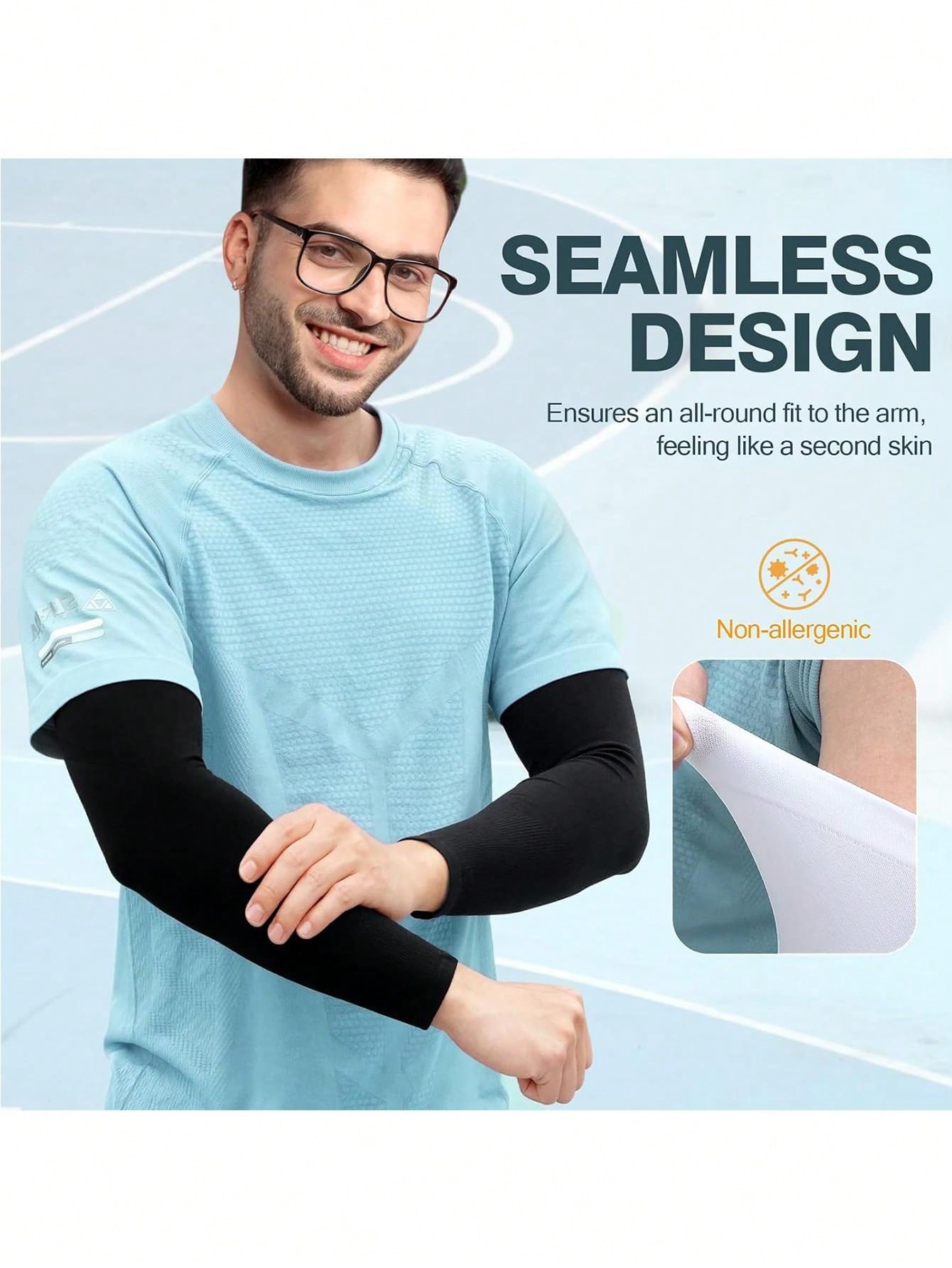 UV Protection Cooling Arm Sleeves Compression Sun Sleeves For Men Women Youth, Cover Up, UPF 50