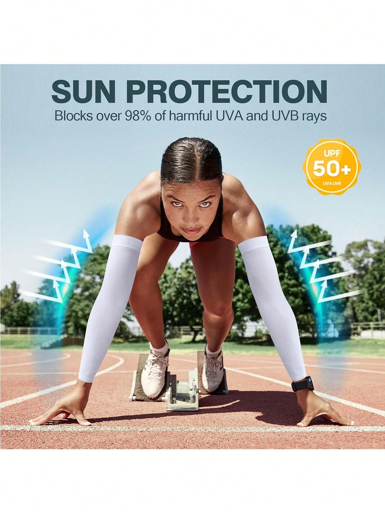 UV Protection Cooling Arm Sleeves Compression Sun Sleeves For Men Women Youth, Cover Up, UPF 50