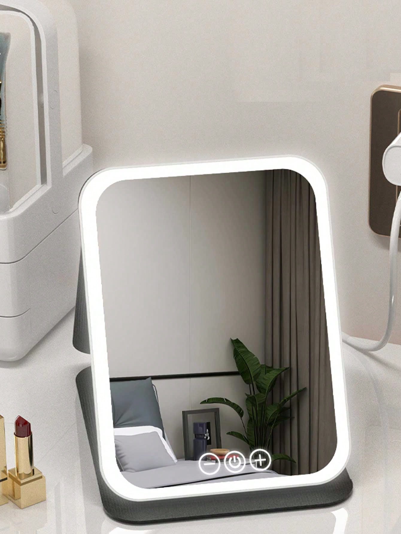 LED Lighted Makeup Mirror, Foldable, Smart, High Definition, Portable For Dorms Vanity Table Best Gifts Birthday