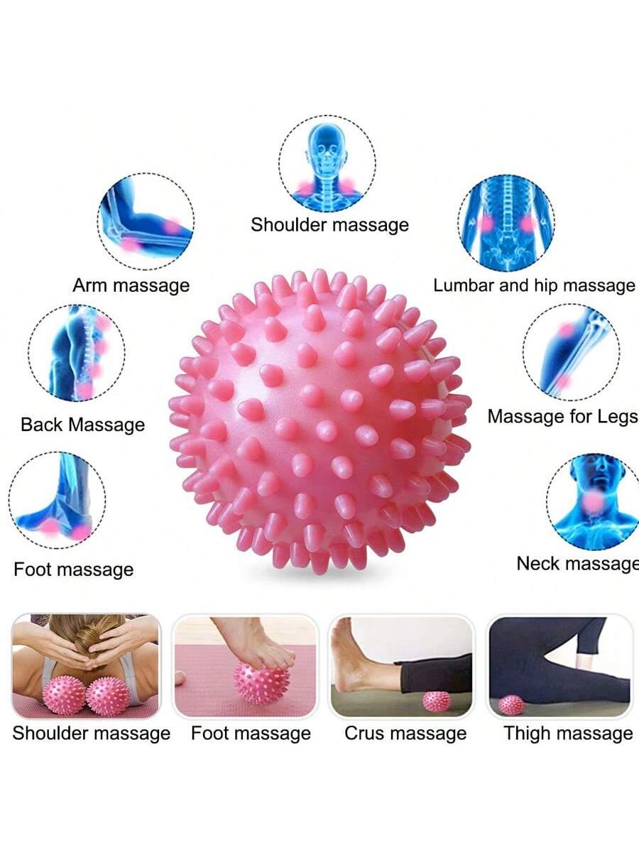 Massage Balls 3-Piece Muscle Roller Lacrosse Ball For Plantar Fascia, Back Relief Foot Muscles, Trigger Point Yoga, Deep Tissue, Pressure Reflex (Silver/Blue/Purple)