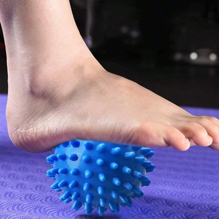 Massage Balls 3-Piece Muscle Roller Lacrosse Ball For Plantar Fascia, Back Relief Foot Muscles, Trigger Point Yoga, Deep Tissue, Pressure Reflex (Silver/Blue/Purple)