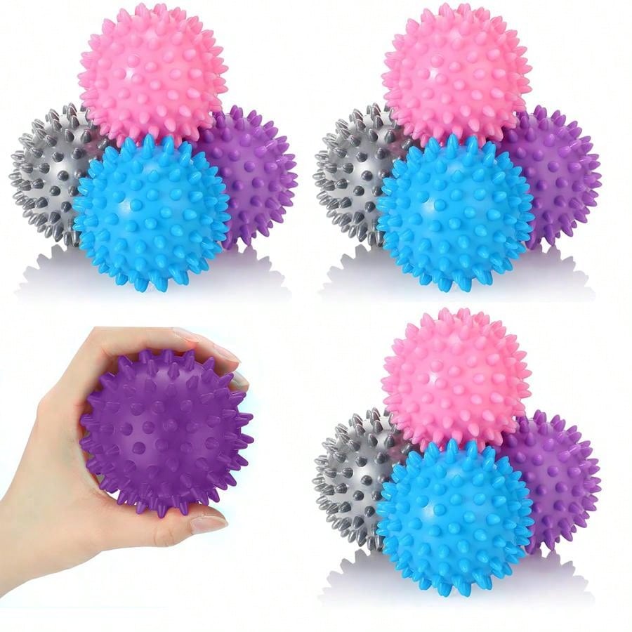 Massage Balls 3-Piece Muscle Roller Lacrosse Ball For Plantar Fascia, Back Relief Foot Muscles, Trigger Point Yoga, Deep Tissue, Pressure Reflex (Silver/Blue/Purple)