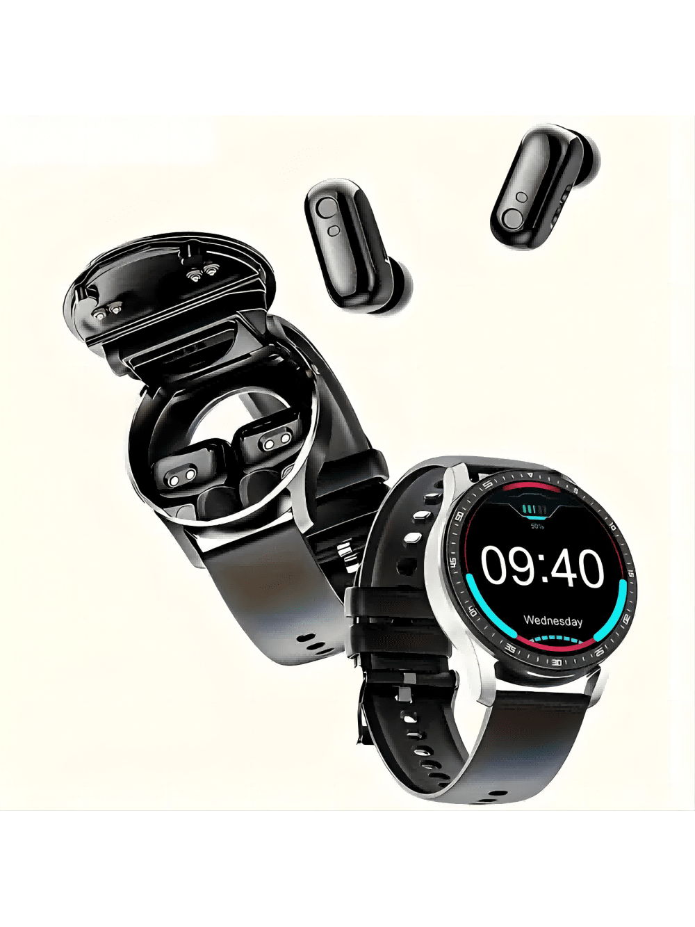 Smart Watch With Earbuds, 2 In 1 Bluetooth Earphones