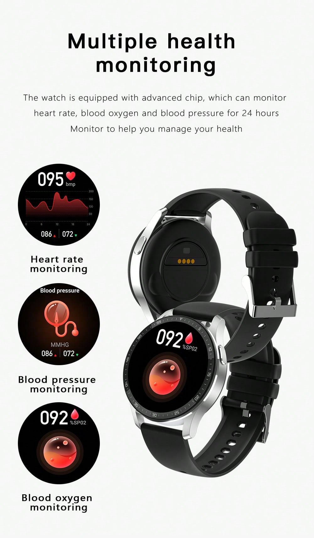 Smart Watch With Earbuds, 2 In 1 Bluetooth Earphones