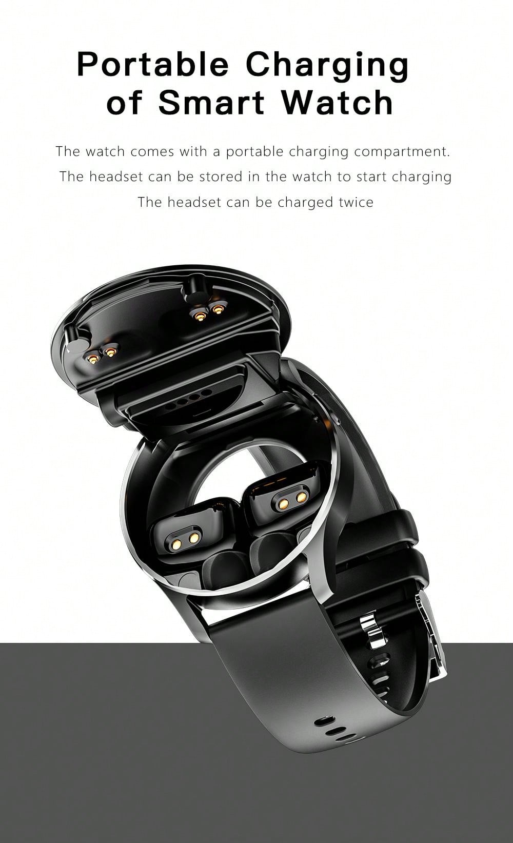 Smart Watch With Earbuds, 2 In 1 Bluetooth Earphones