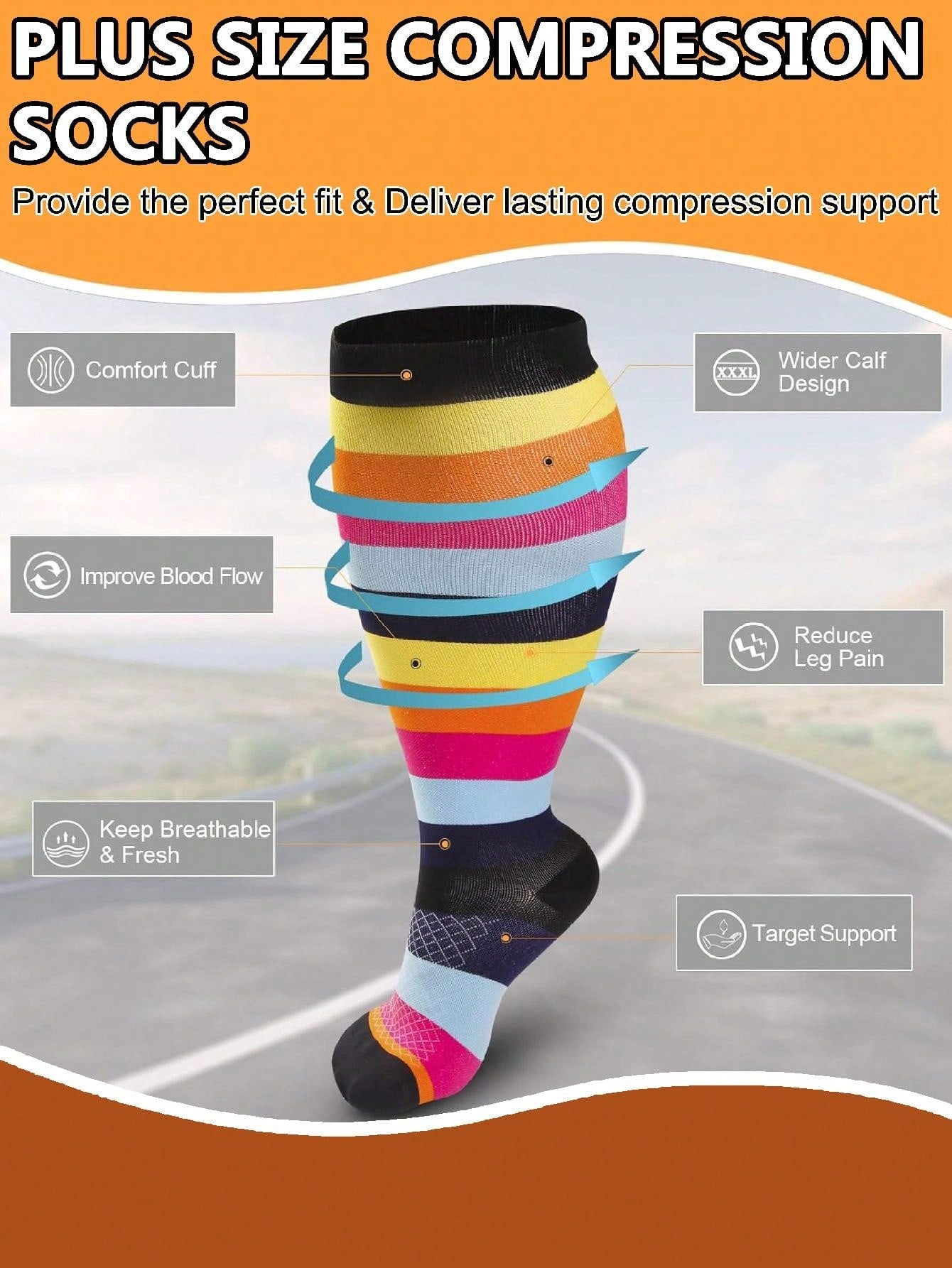 4 Pairs Plus Size Copper Compression Socks Football Socks For Men, Breathable Athletic Socks Suitable For Running, Cycling, Soccer, Hiking, Travel, For Gym