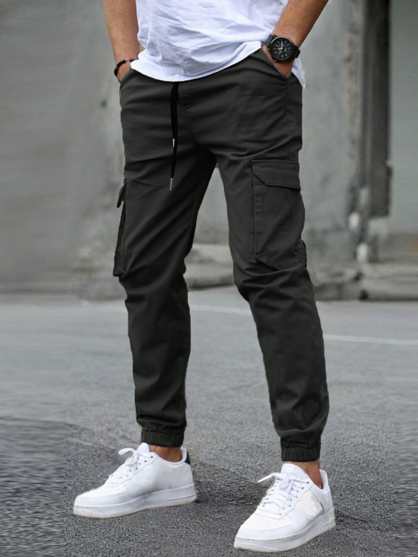 Men's New Multi-Pocket Cargo Pants, Ankle Cuff Casual Outdoor Trousers