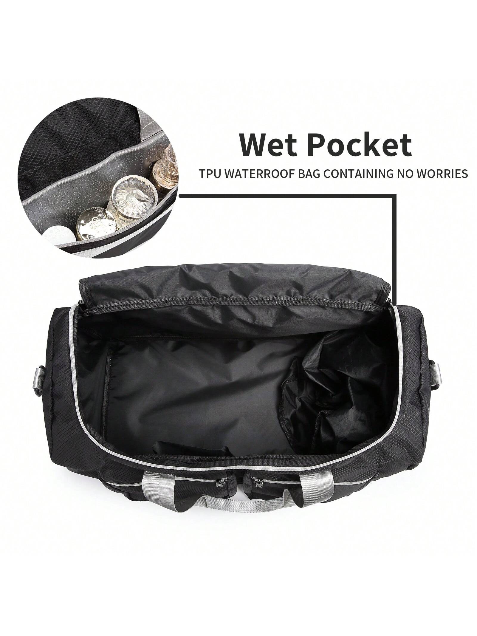 Sports Gym Bag, Travel Weekender Bag For Men Women Duffel Bag With Wet Pocket Large Overnight Bag