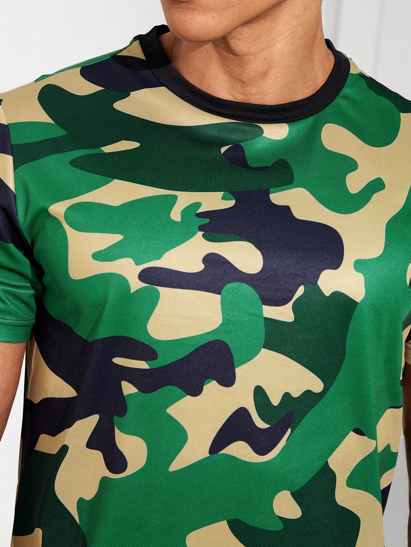 Boyfriend Style Men Camo Print Sports Tee