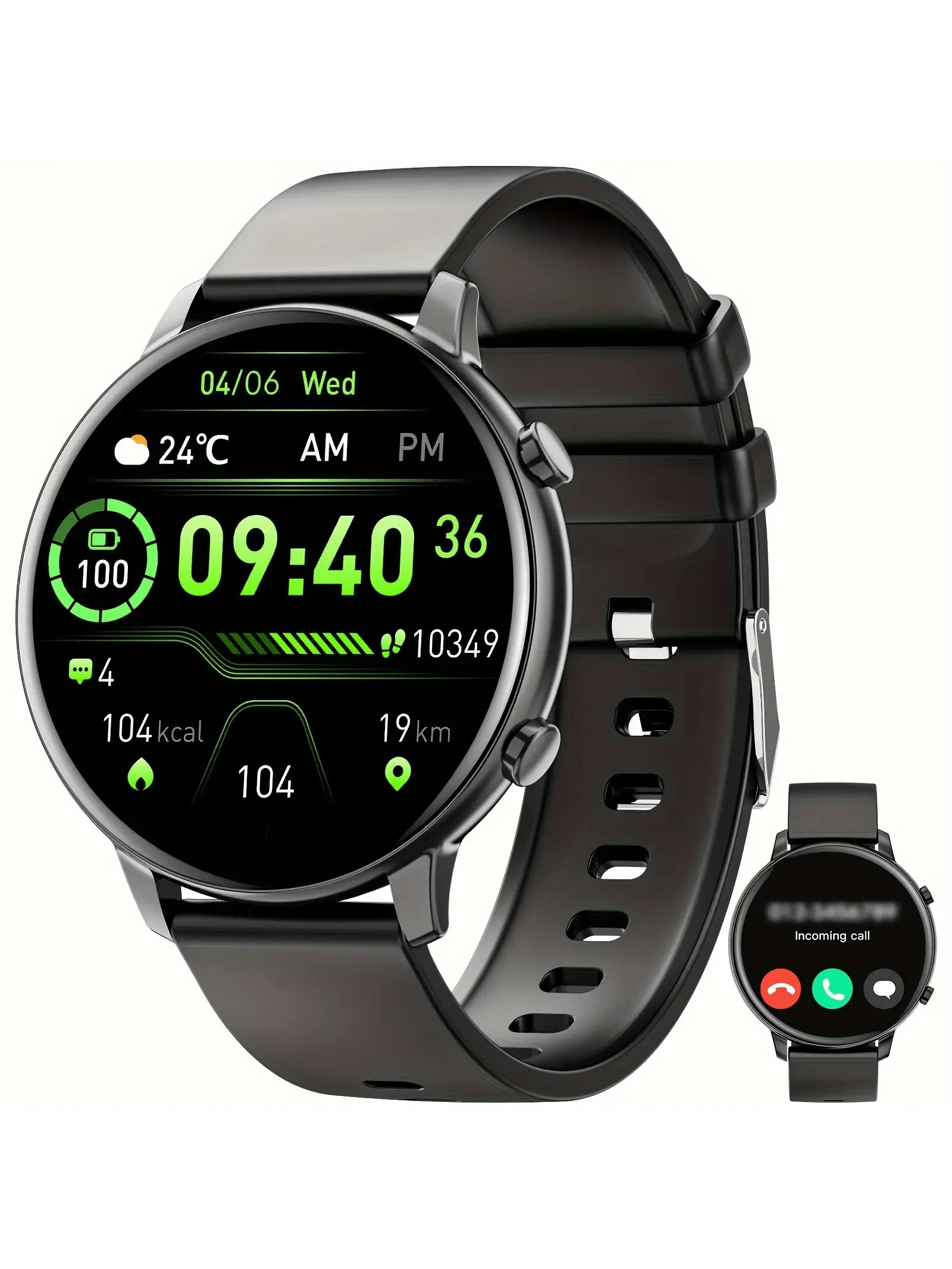 Smart Watch (Answer/Dial) 1.39inch HD IP67 Waterproof Fitness Tracker Heart Rate Sleep Monitor Women's Physiological Health Tracker Pedometer Sports Watch Multimedia Message Viewer Weather For Android IPhone Men's Women's Sports Watch