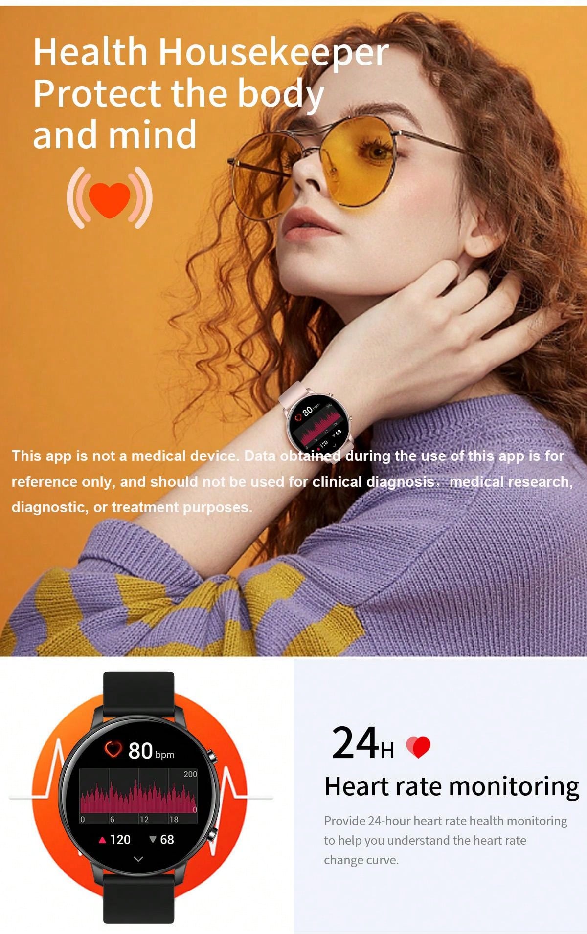 Smart Watch (Answer/Dial) 1.39inch HD IP67 Waterproof Fitness Tracker Heart Rate Sleep Monitor Women's Physiological Health Tracker Pedometer Sports Watch Multimedia Message Viewer Weather For Android IPhone Men's Women's Sports Watch